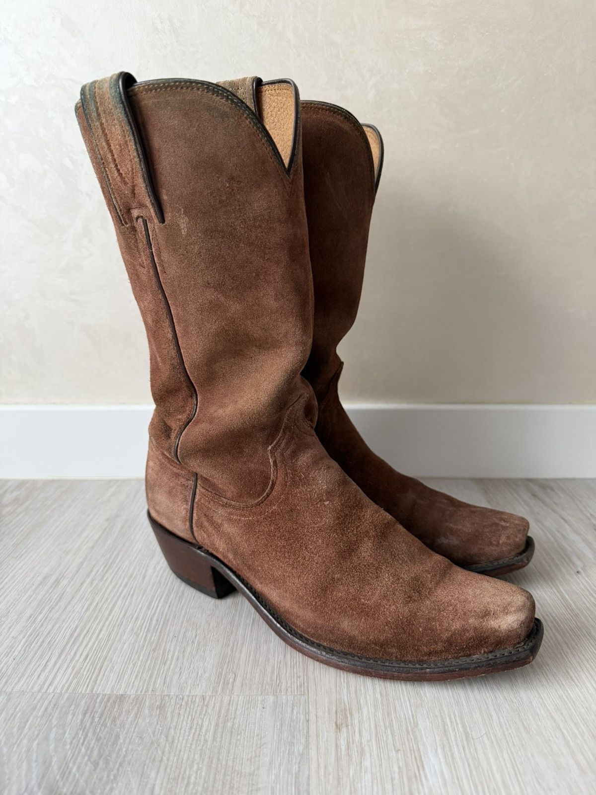Lucchese Vintage Italian AS 98 Rick Owens Style Leather Cowboy Boots Size US 8 / EU 41 - 6 Thumbnail
