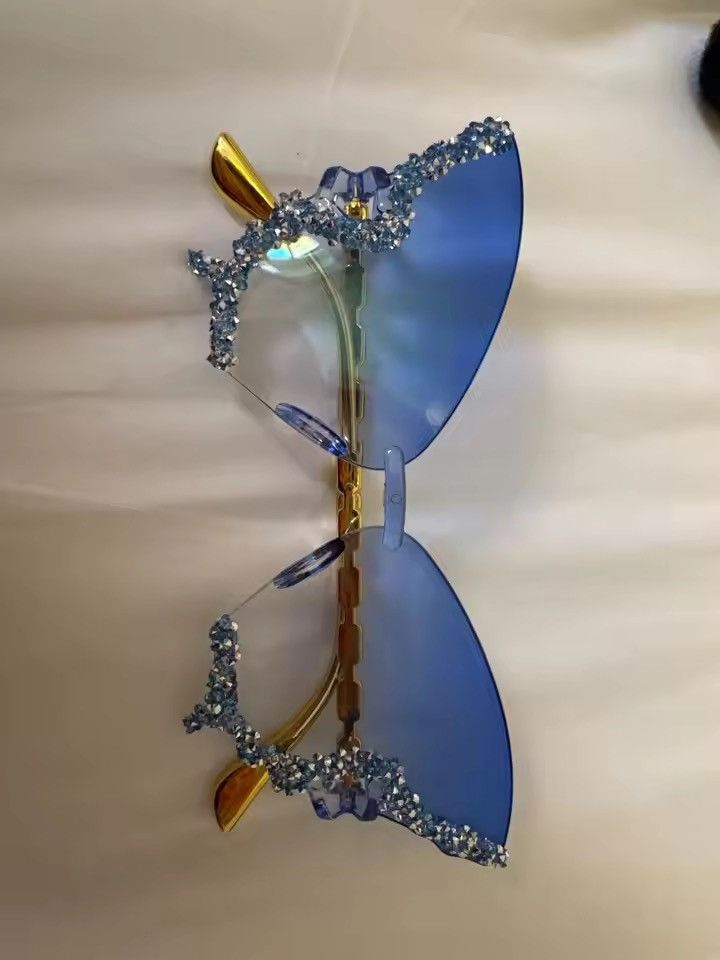 Japanese Brand Luxury Aesthetic Butterfly Shades – Hand-Set Rhinestones Size ONE SIZE - 7 Thumbnail