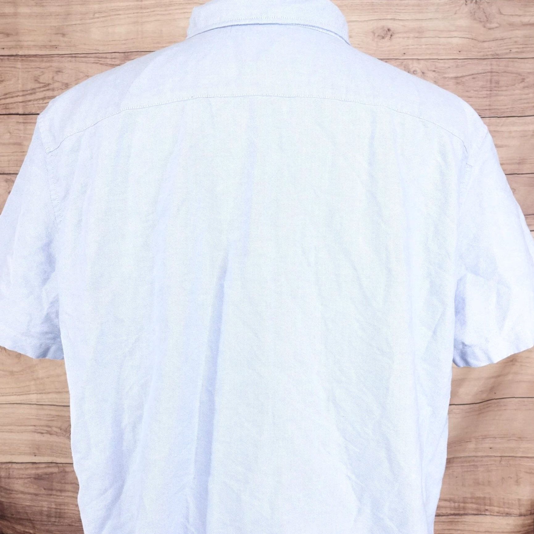 American Eagle Outfitters American Eagle Outfitters Shirt 2XL Blue Short Sleeve Button-Down Oxford Cotton Embroidered Chest Pocket Classic Fit Mens Size US XXL / EU 58 / 5 - 5 Thumbnail