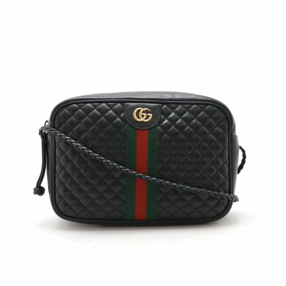 Gucci Gucci Leather GG Marmont Shearling Line Shoulder Bag 541051 Leather Shoulder Bag 541051 in Black, Women's