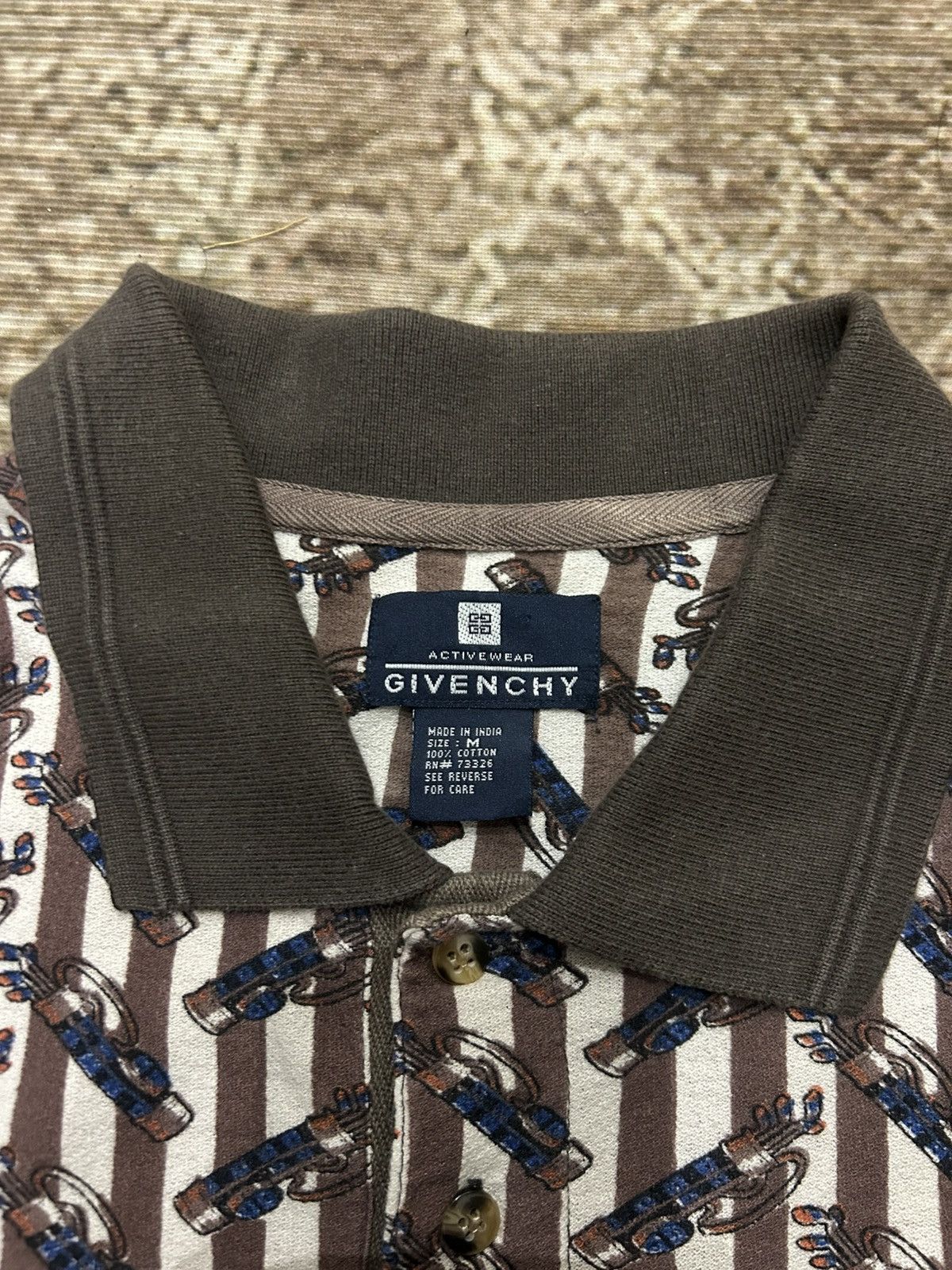 Givenchy Vintage Givenchy Activewear All-Over Golf Print Polo Shirt Size US M / EU 48-50 / 2 - 4 Thumbnail