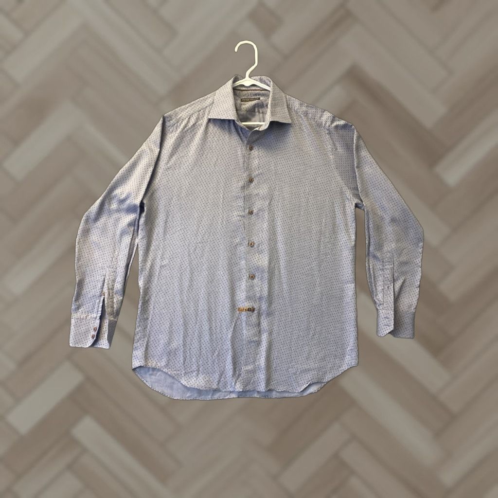 Peter Millar Peter Millar Shirt Mens Large Button Up Gray Maroon Casual Preppy /39-93 Size US L / EU 52-54 / 3 - 1 Thumbnail