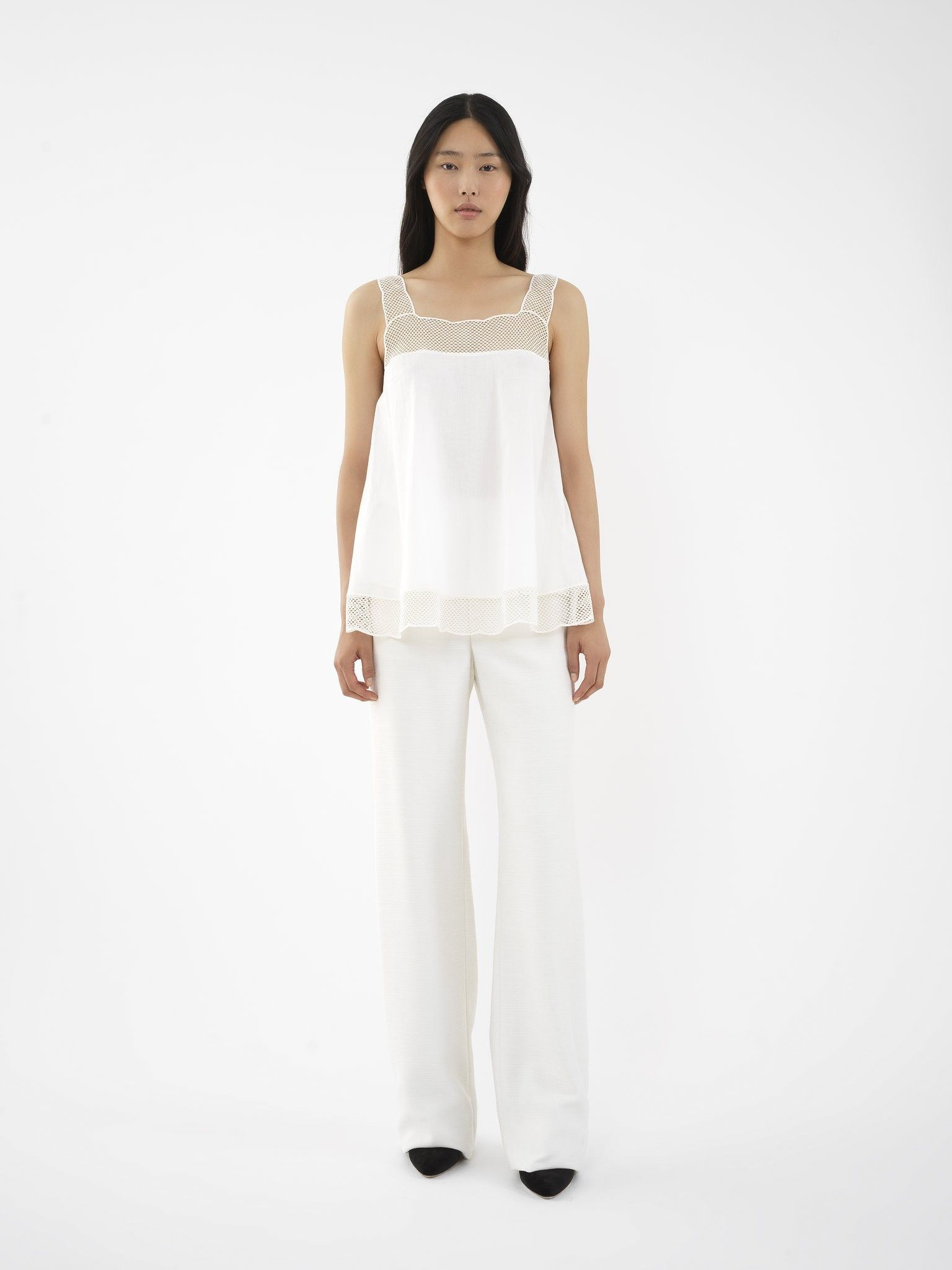 Chloe o1loc1c0325 CHC24 Tank Top in White Size XL / US 12-14 / IT 48-50 - 2 Thumbnail