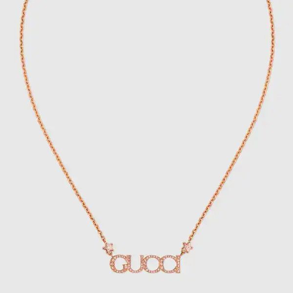 oc11z0126 Size: OS / Script Crystal Necklace In Gold