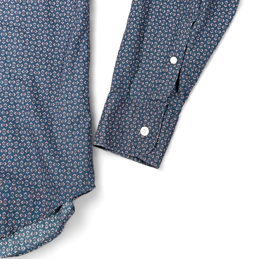 Bonobos Bonobos Shirt Adult MEDIUM Blue Tailored Slim Fit Geometric Print Button Down Size US M / EU 48-50 / 2 - 5 Thumbnail