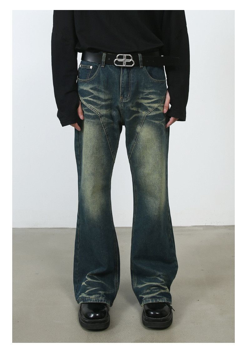 Japanese Brand × Jean Retro patchwork straight distressed flared jeans Size US 32 / EU 48 - 1 Thumbnail
