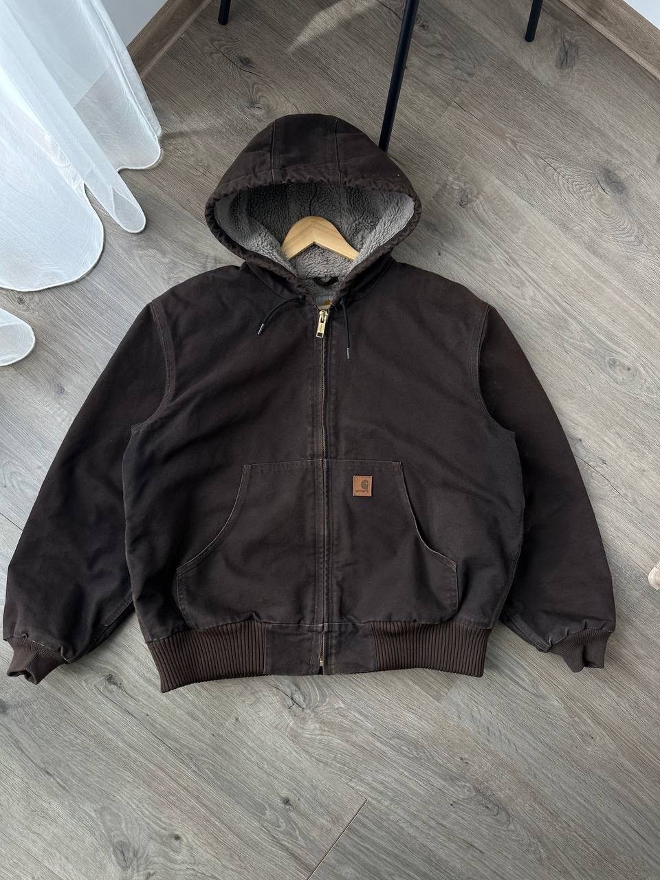 Carhartt × Vintage Vintage Carhartt Workwear Faux Fur Brown Detroit Jacket Size US L / EU 52-54 / 3 - 2 Thumbnail