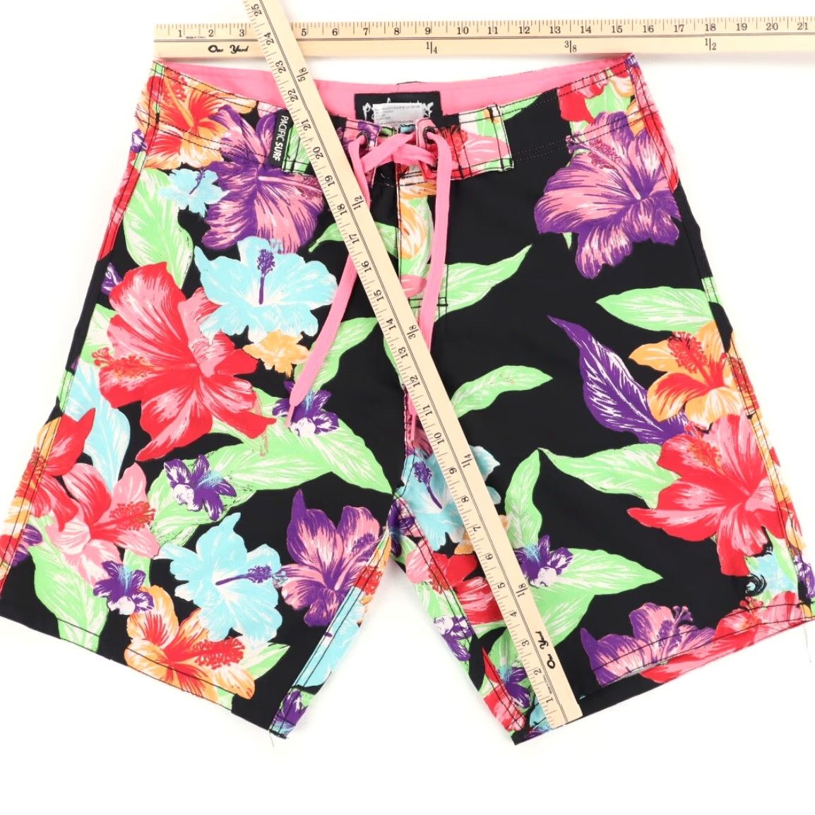 Vintage Pacific Surf by Exist 21" Board Shorts Black Floral Men's M Size US 31 - 3 Thumbnail