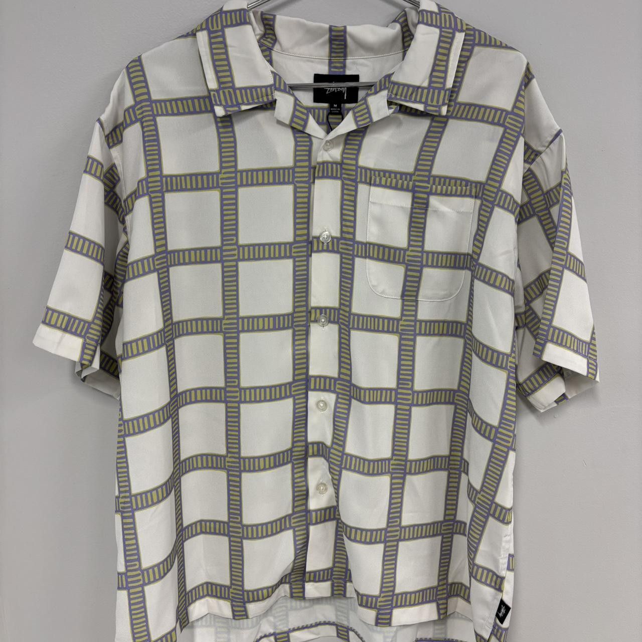 STUSSY × NOMA t.d. Hand Drawn Grid Shirt NOMA t.d × Stussy Stussy X NOMA Hand Drawn Grid Rayon Shirt (XL