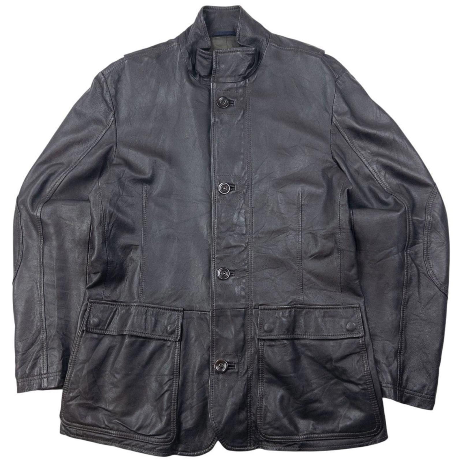 Other Vintage Armani Jeans Zip Up Leather Jacket Size M Size US M / EU 48-50 / 2 - 1 Thumbnail