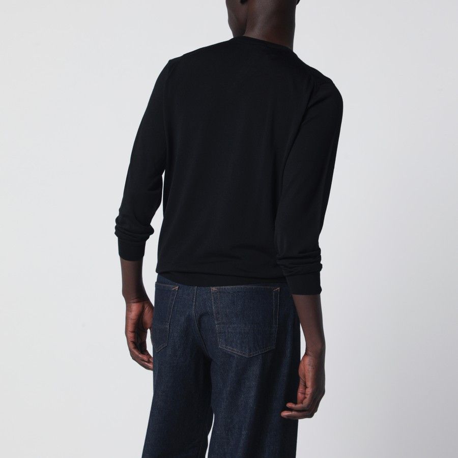 Drumohr o1d2blof0226 Wool Crew Neck Sweater in Black Size US M / EU 48-50 / 2 - 3 Thumbnail