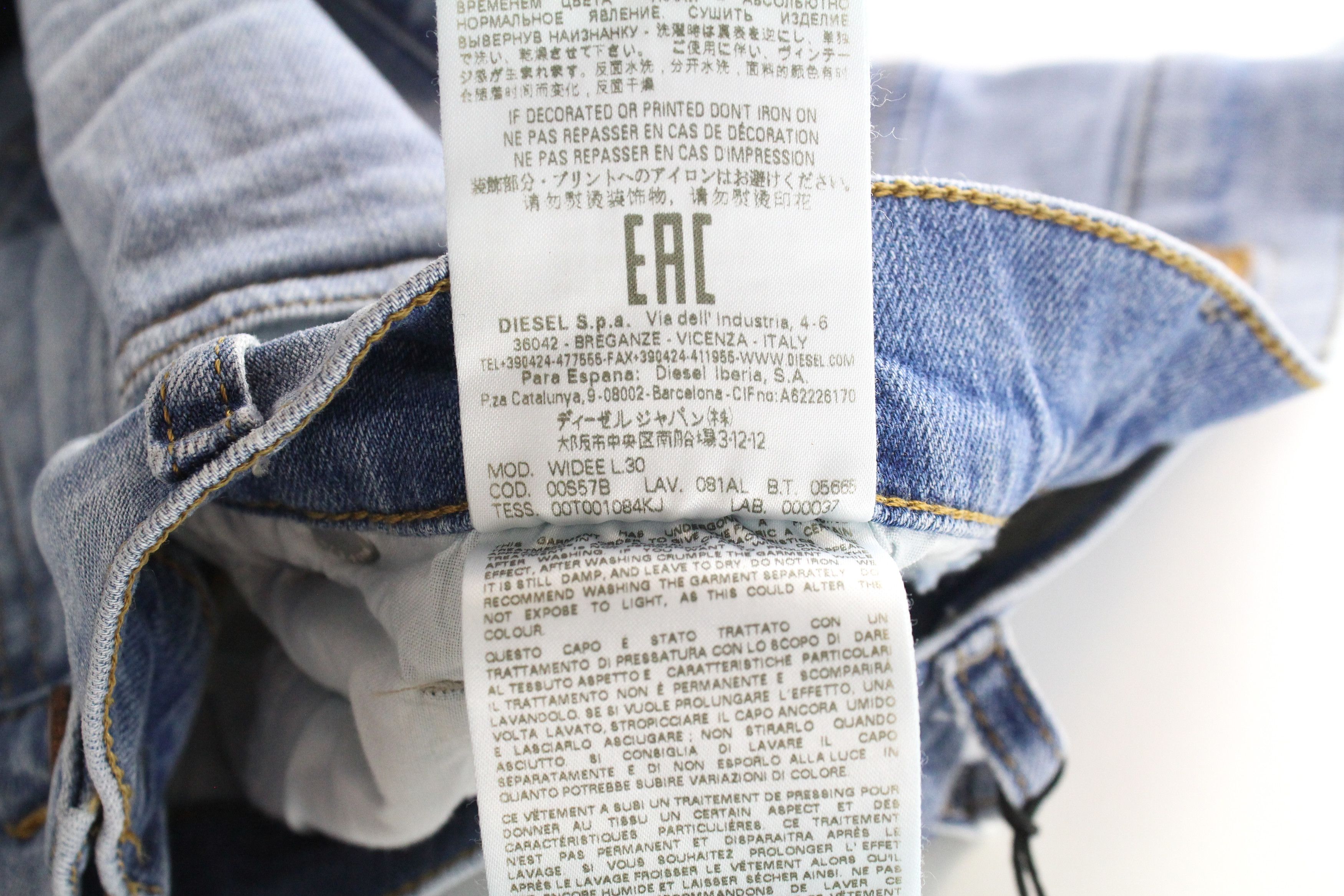 Diesel WIDEE 081AL W27/L30 Blue High-Waist Straight Jeans 64593 Size 27" / US 4 / IT 40 - 7 Thumbnail