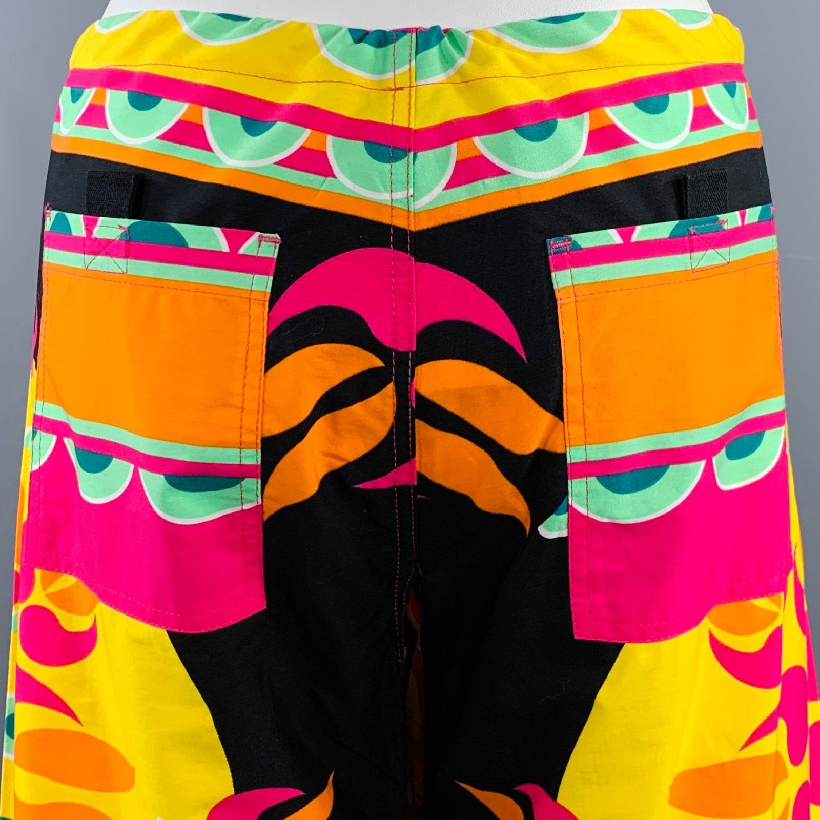 RED Valentino Size 12 Multi Color Cotton Print Drawstring Casual Pants Size 34" / US 12 / IT 48 - 4 Thumbnail