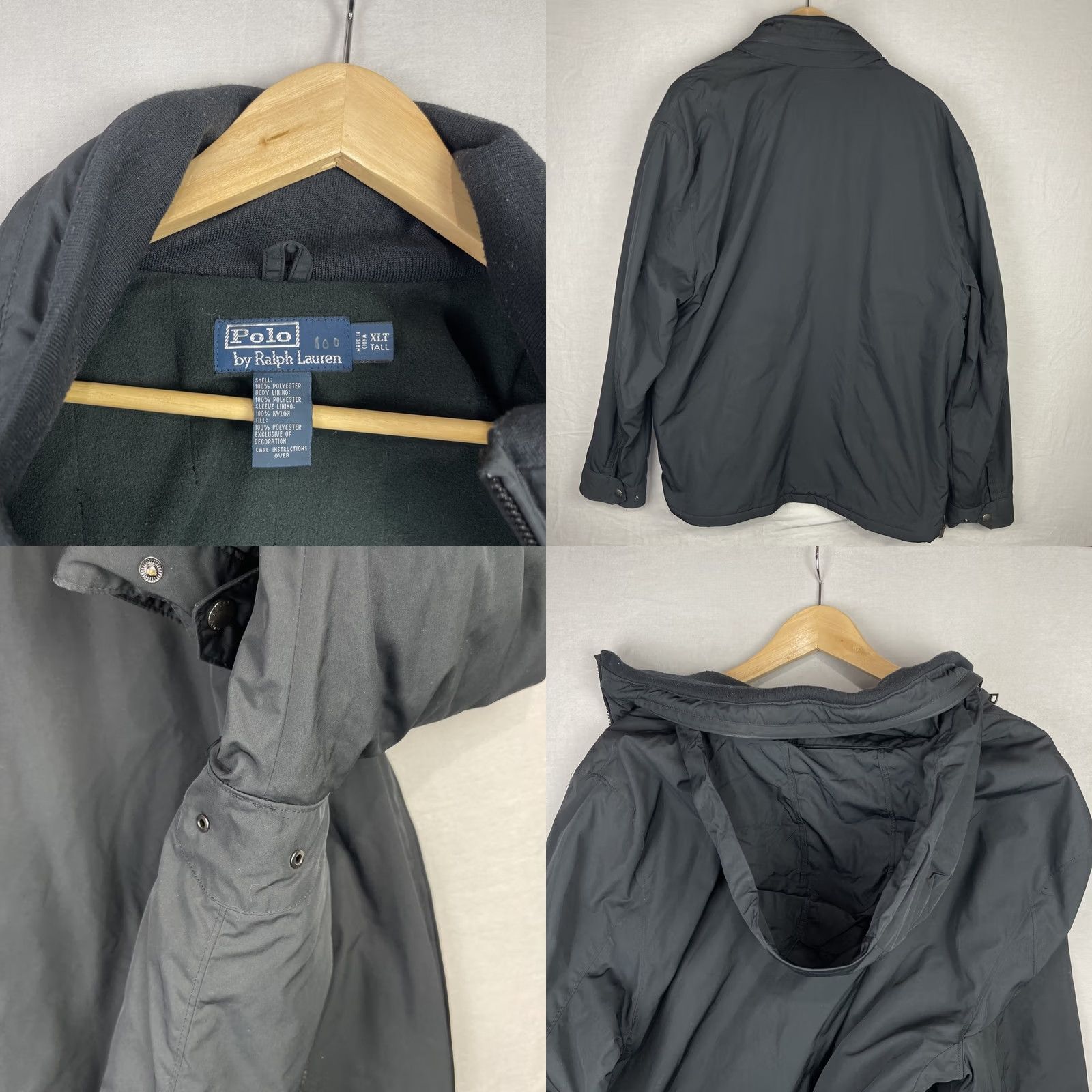 Polo Ralph Lauren VINTAGE Polo Ralph Lauren Jacket Mens XL Tall Black Hooded Lined Bomber Jacket Size US XL / EU 56 / 4 - 8 Thumbnail