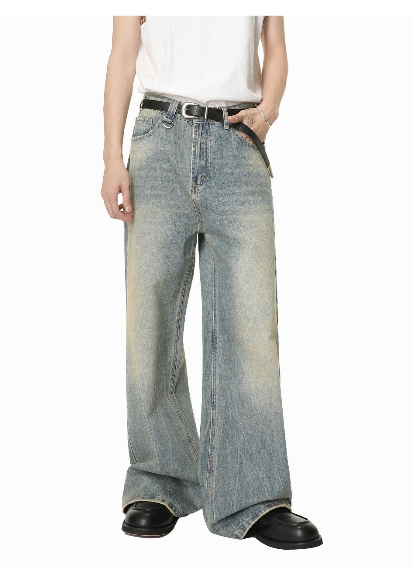 Vintage American Cleanfit light blue loose distressed washed jeans Size US 32 / EU 48 - 1 Thumbnail