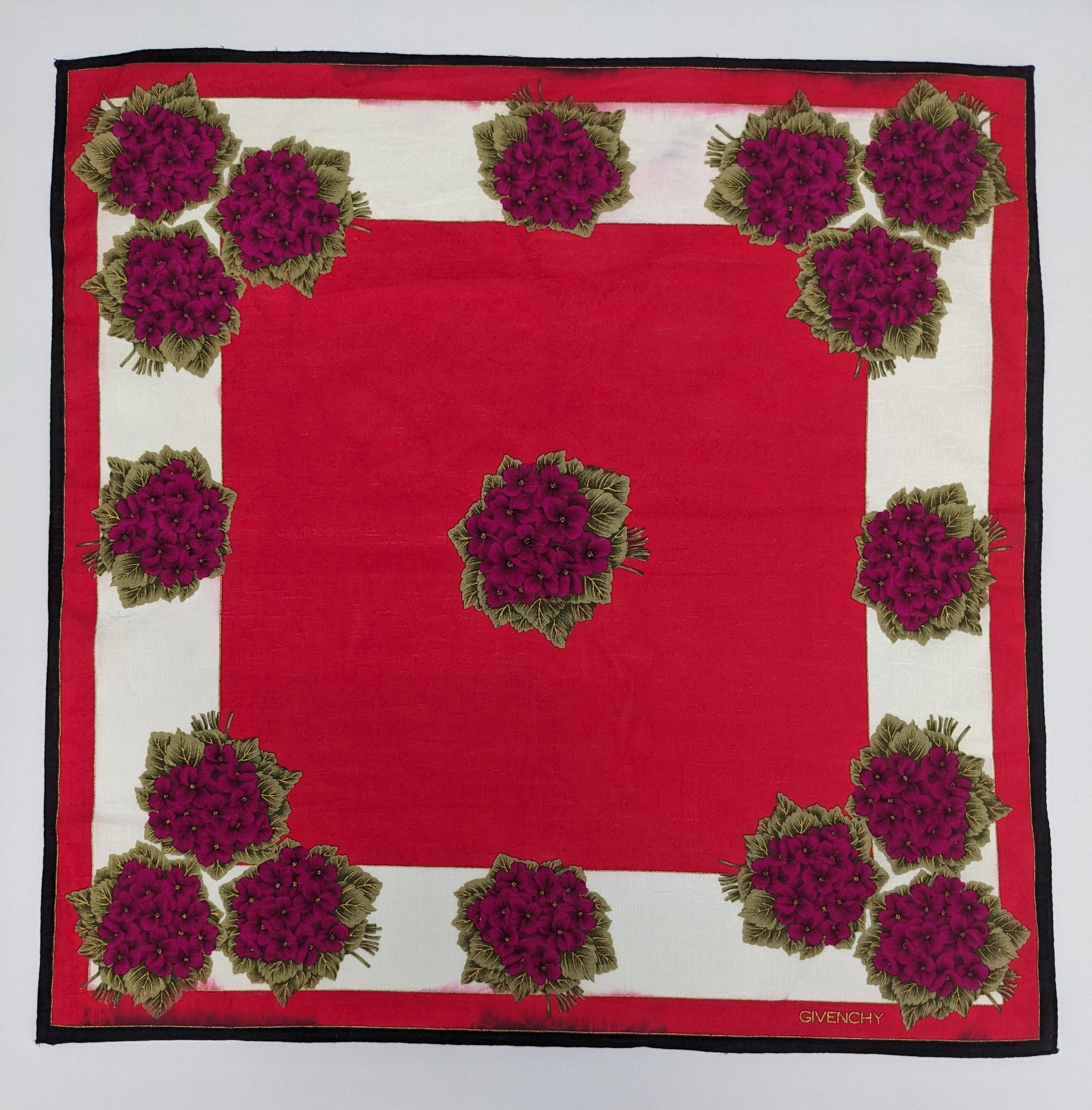 Givenchy VINTAGE GIVENCHY FLORAL SILK HANDKERCHIEF Size ONE SIZE - 3 Thumbnail