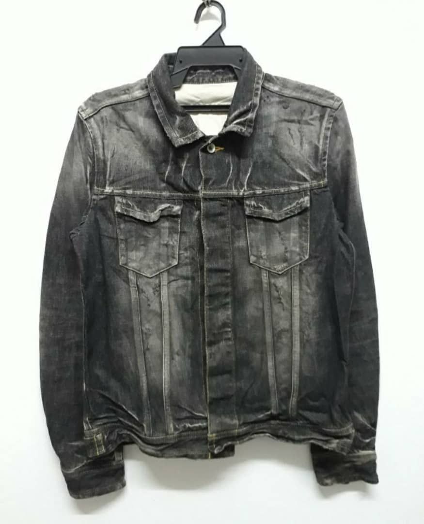 Issey Miyake 💥Tete homme distressed grey colour denim Jacket Size US M / EU 48-50 / 2 - 4 Thumbnail