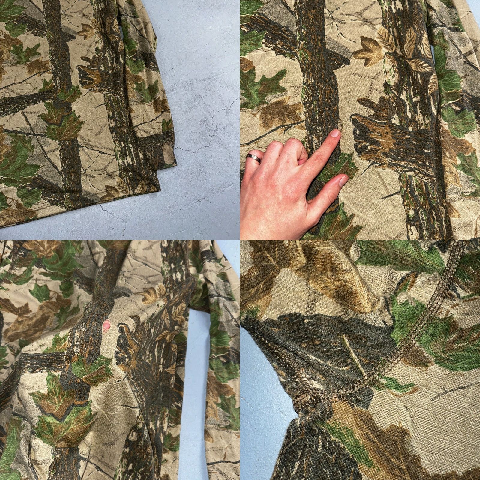 Realtree VINTAGE Camo 90s Real Tree VTG T Shirt Long Sleeve Pocket Mens M Green Forest Camouflage Graphic Print Size US M / EU 48-50 / 2 - 8 Thumbnail