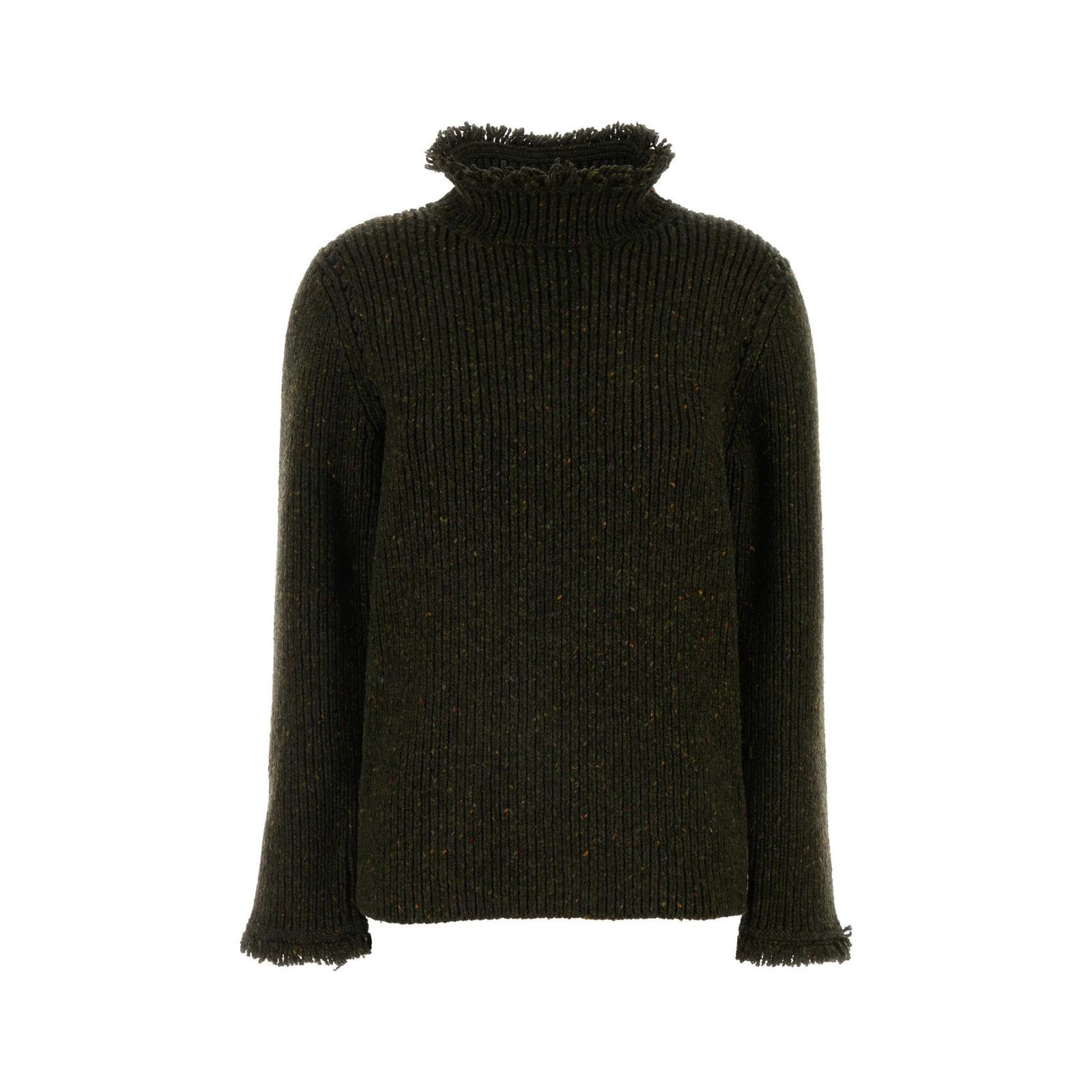 BURBERRY Melange Bottle Green Wool Sweater New & Authentic (
