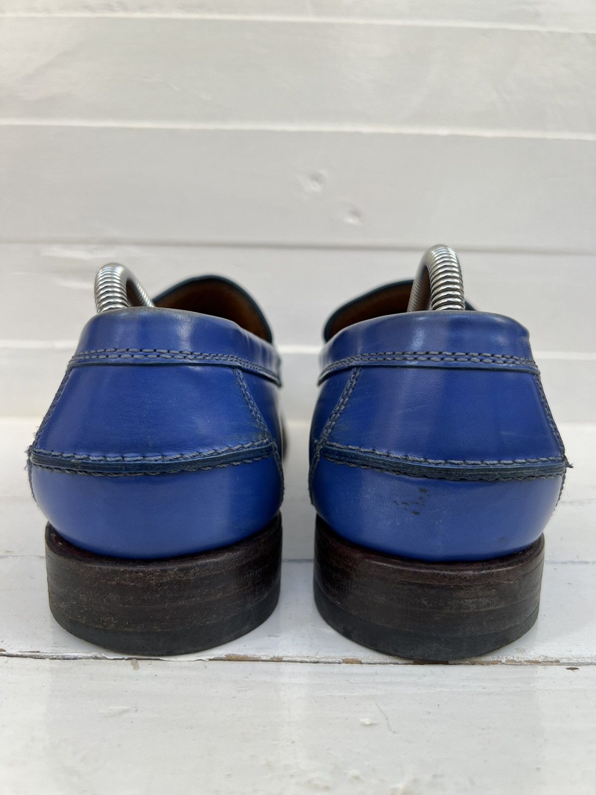 Gucci Gucci Men’s Blue Leather Goodyear Welt Penny Loafers Size US 8 / EU 41 - 8 Thumbnail