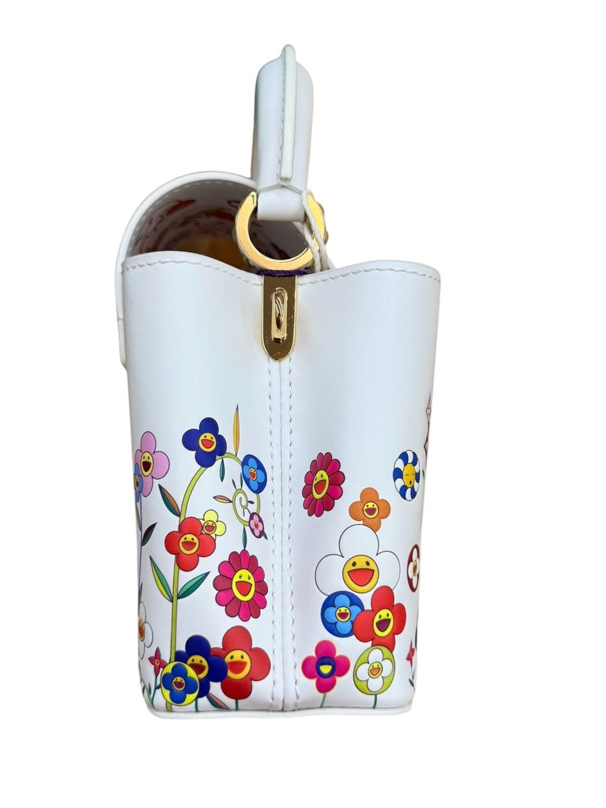 Louis Vuitton × Takashi Murakami Louis Vuitton x Takashi Murakami Capucines White Leather Bag Size ONE SIZE - 4 Thumbnail
