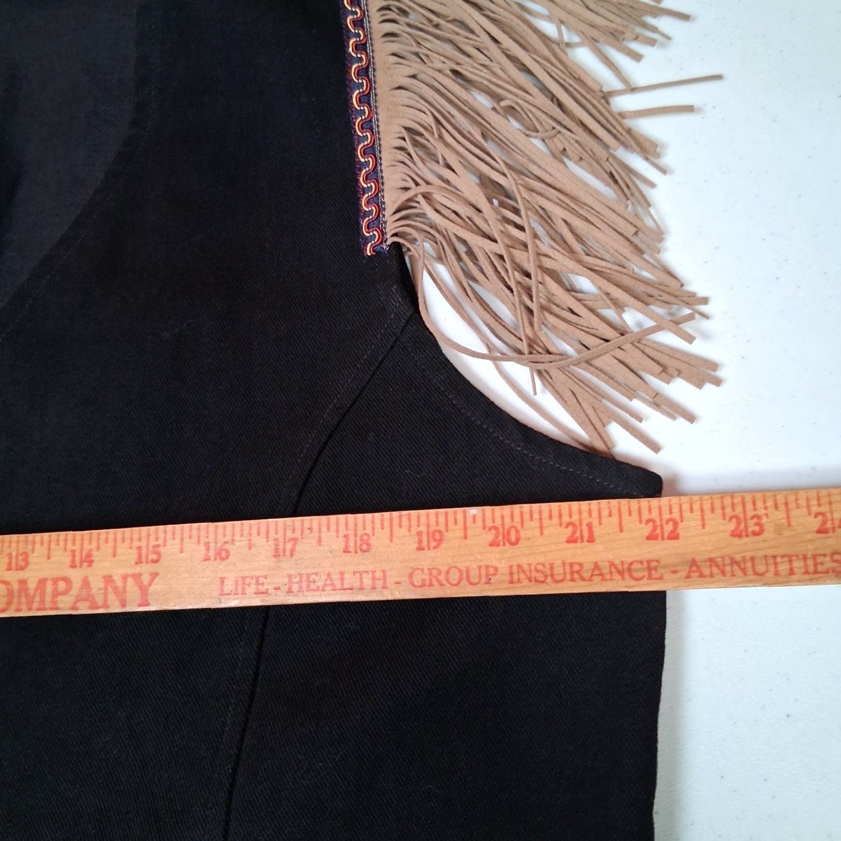 Vintage VINTAGE Wanted by Beads Beautiful Western Vest Women XL Fringed Black Denim USA Made Ranchwear Cowgirl Fringe Vest Women's XL Black Size XL / US 12-14 / IT 48-50 - 5 Thumbnail