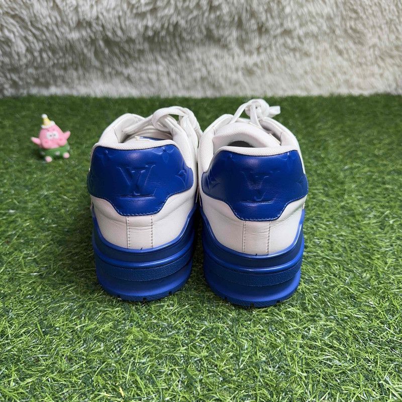 Louis Vuitton Louis Vuitton Trainer Sneakers in White and Blue -2505 Size US 8 / IT 38 - 1 Thumbnail