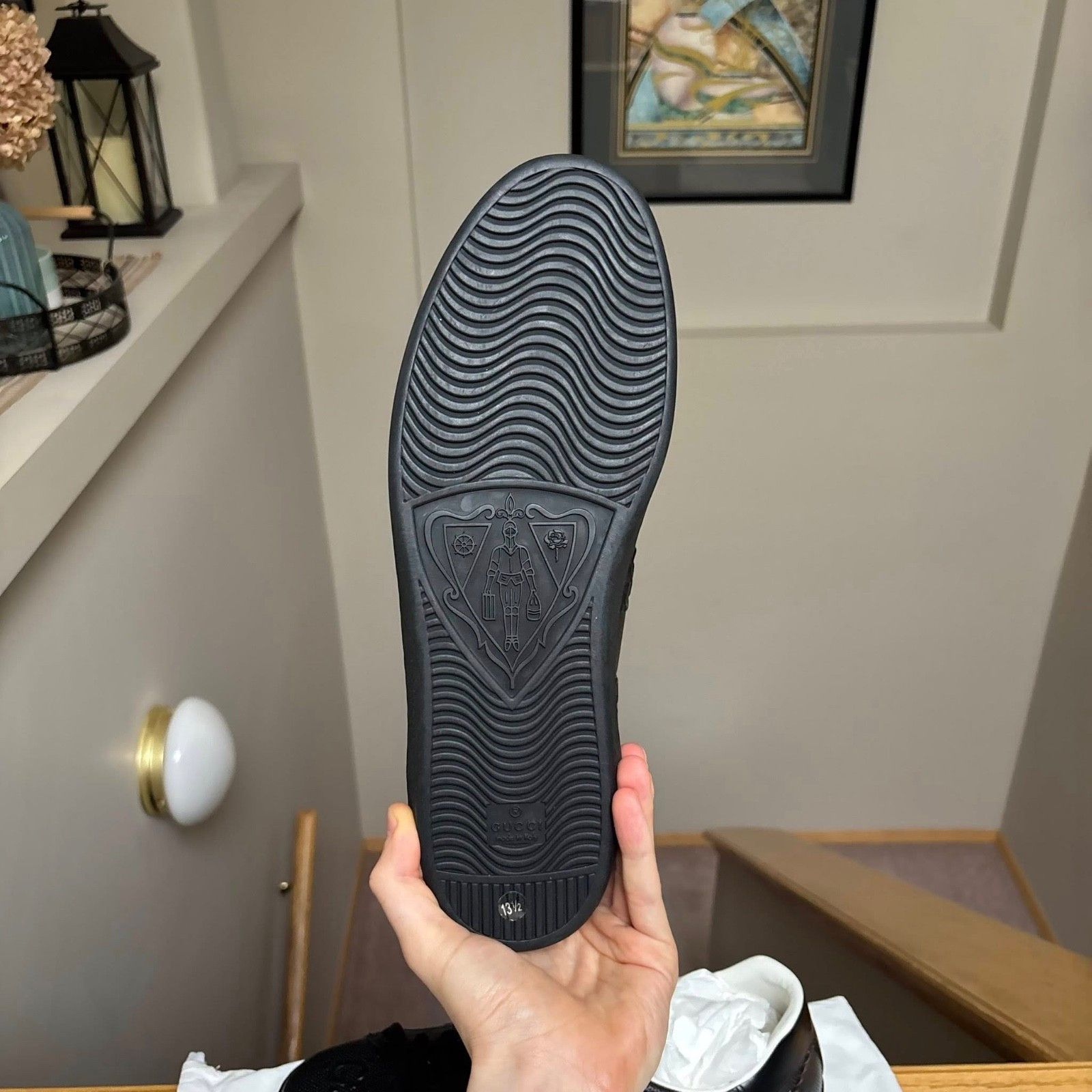 Gucci Gucci Black Monogram Leather Ace Sneakers - MSRP: $1000 Size US 13 / EU 46 - 5 Thumbnail