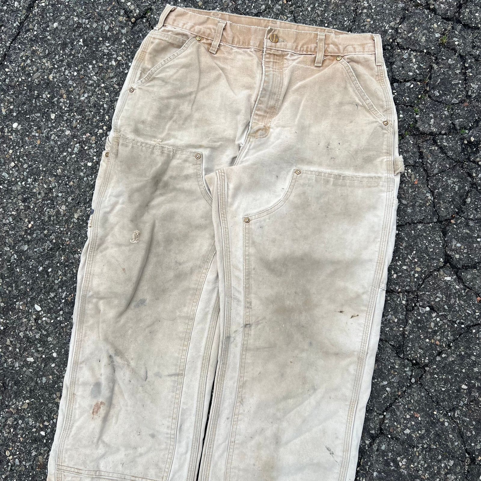 Carhartt × Vintage Vintage carhartt brown double knee work wear carpenter pants Size US 31 - 2 Thumbnail