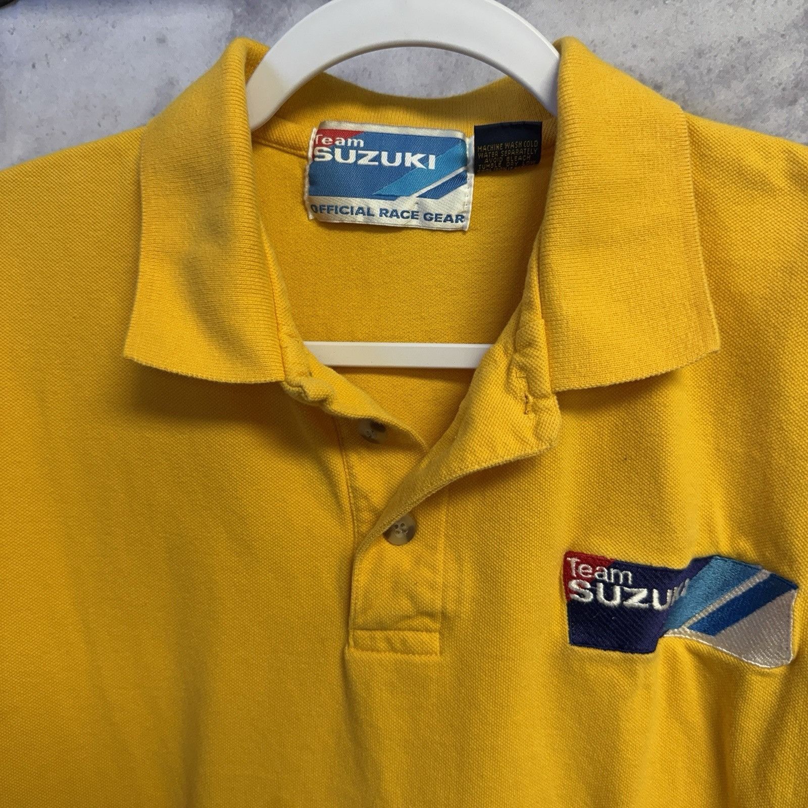 Vintage Team Suzuki Race Polo Shirt Mens Large Yellow Size US L / EU 52-54 / 3 - 3 Thumbnail