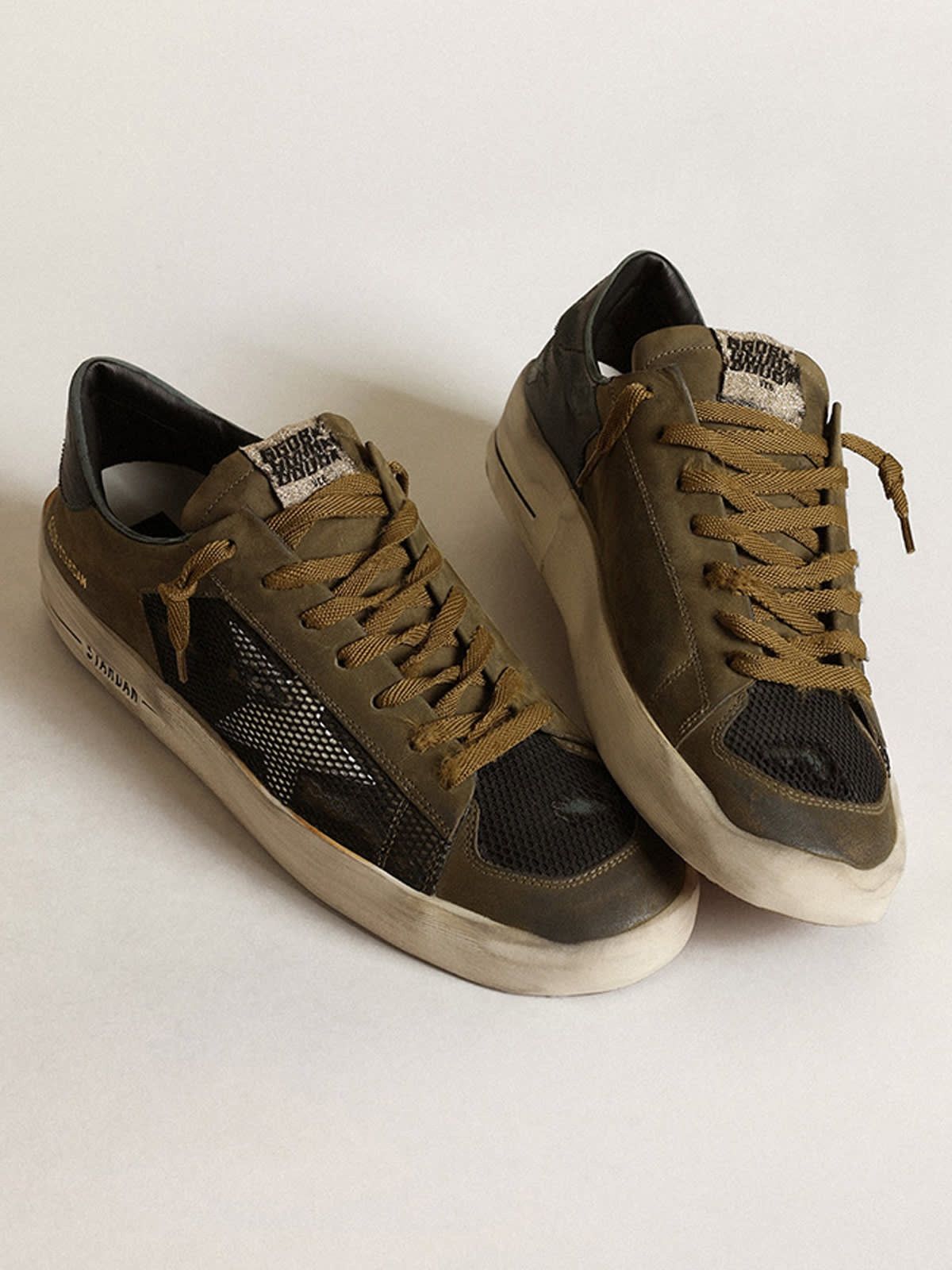 Golden Goose o1w1db10425 Stardan Low-Top Sneakers in Military Green/Black Size US 12 / EU 45 - 2 Thumbnail