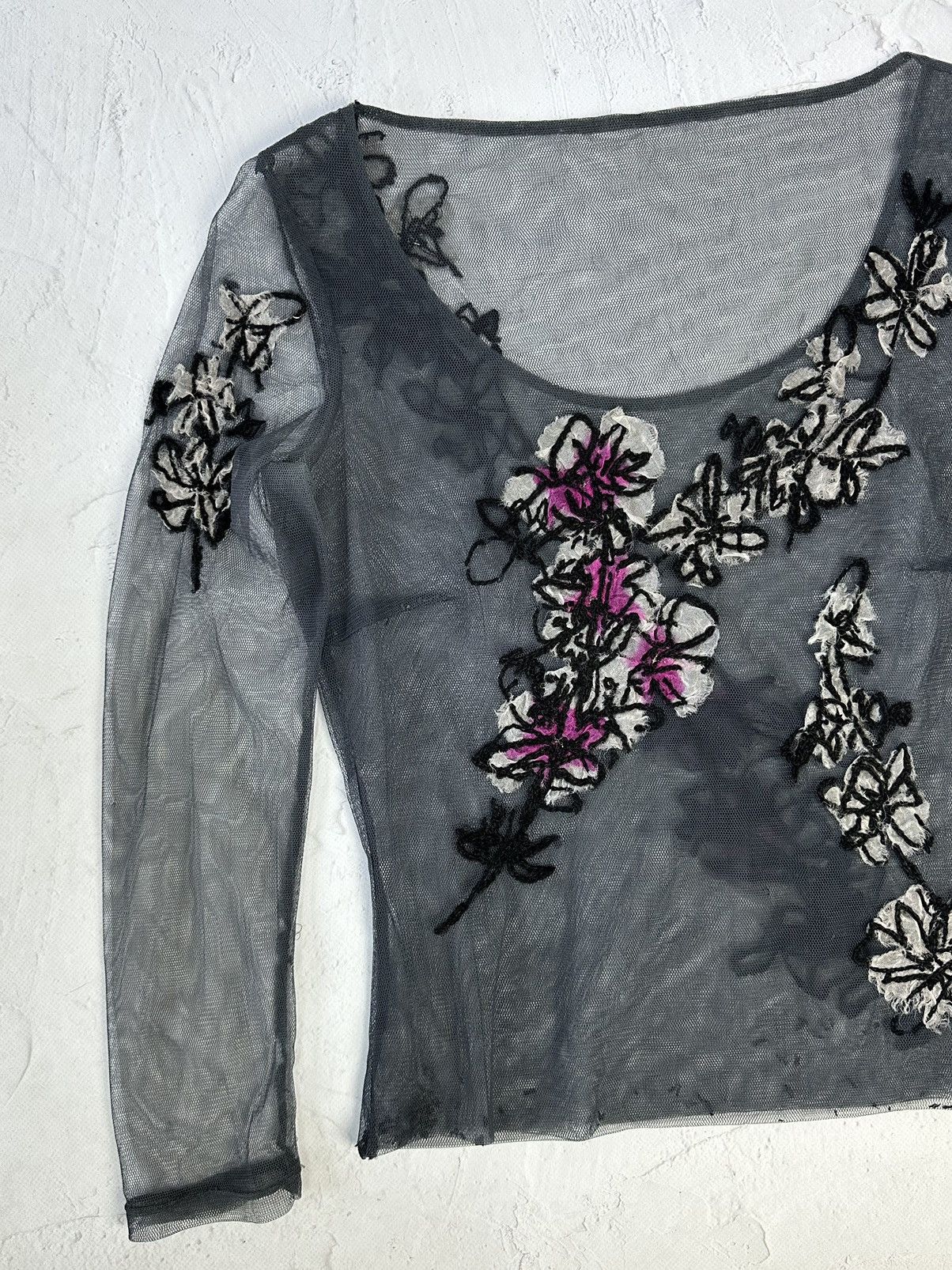 Beauty Beast × If Six Was Nine × Vintage Vintage Mesh Floral Sweater Size M / US 6-8 / IT 42-44 - 2 Thumbnail