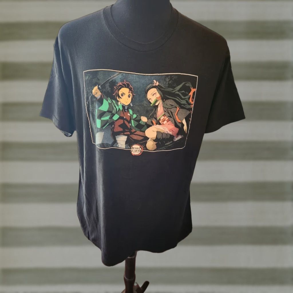 Vintage Demon Slayer Kimetsu No Yaiba Anime T-Shirt Adult XL Black Cotton Graphic Tee Short Sleeve Crew Neck Size US XL / EU 56 / 4 - 1 Thumbnail