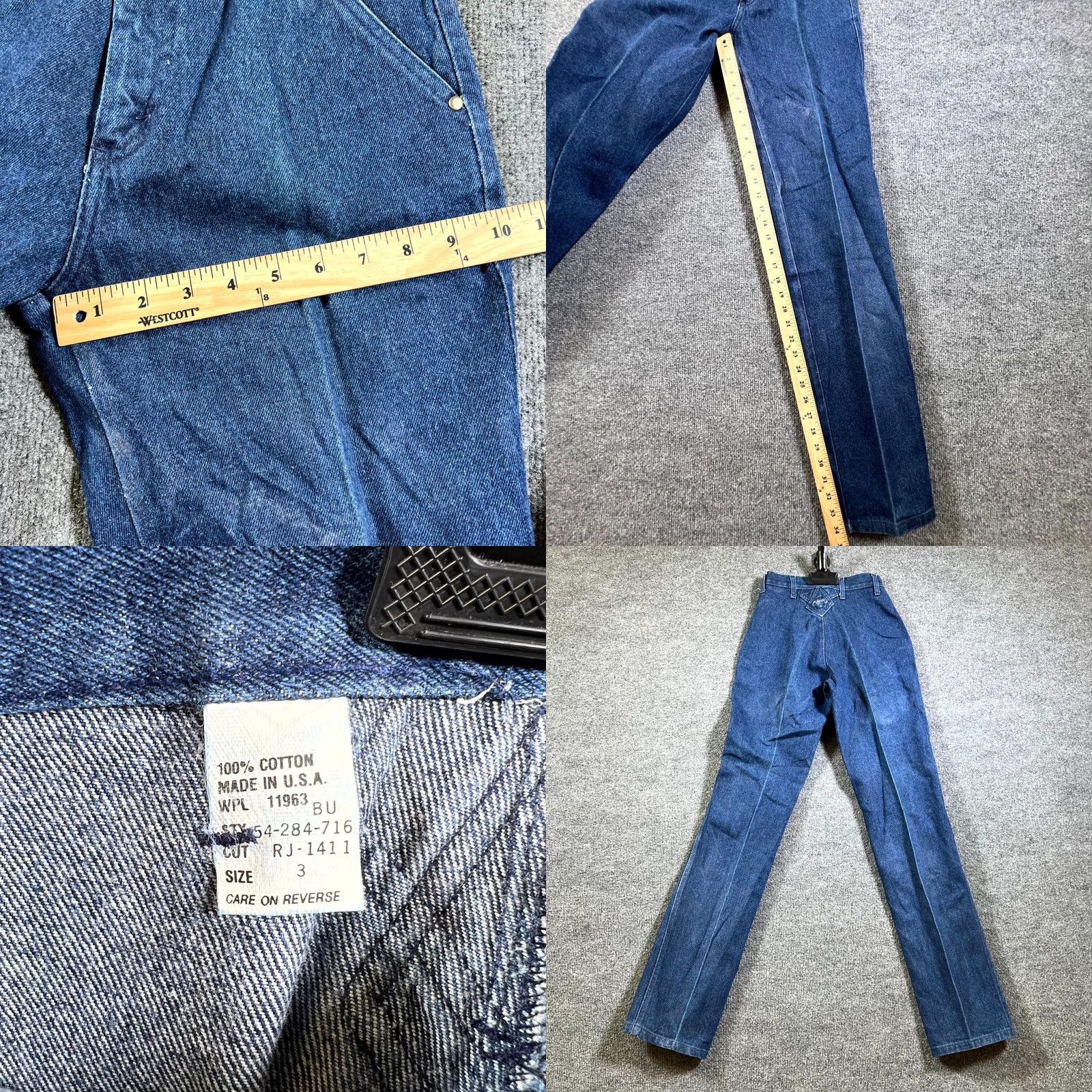 Roper Roper Jeans Women's 3 Blue Denim Dark Wash Straight Leg Vintage Retro Size 26" / US 2 / IT 38 - 8 Thumbnail