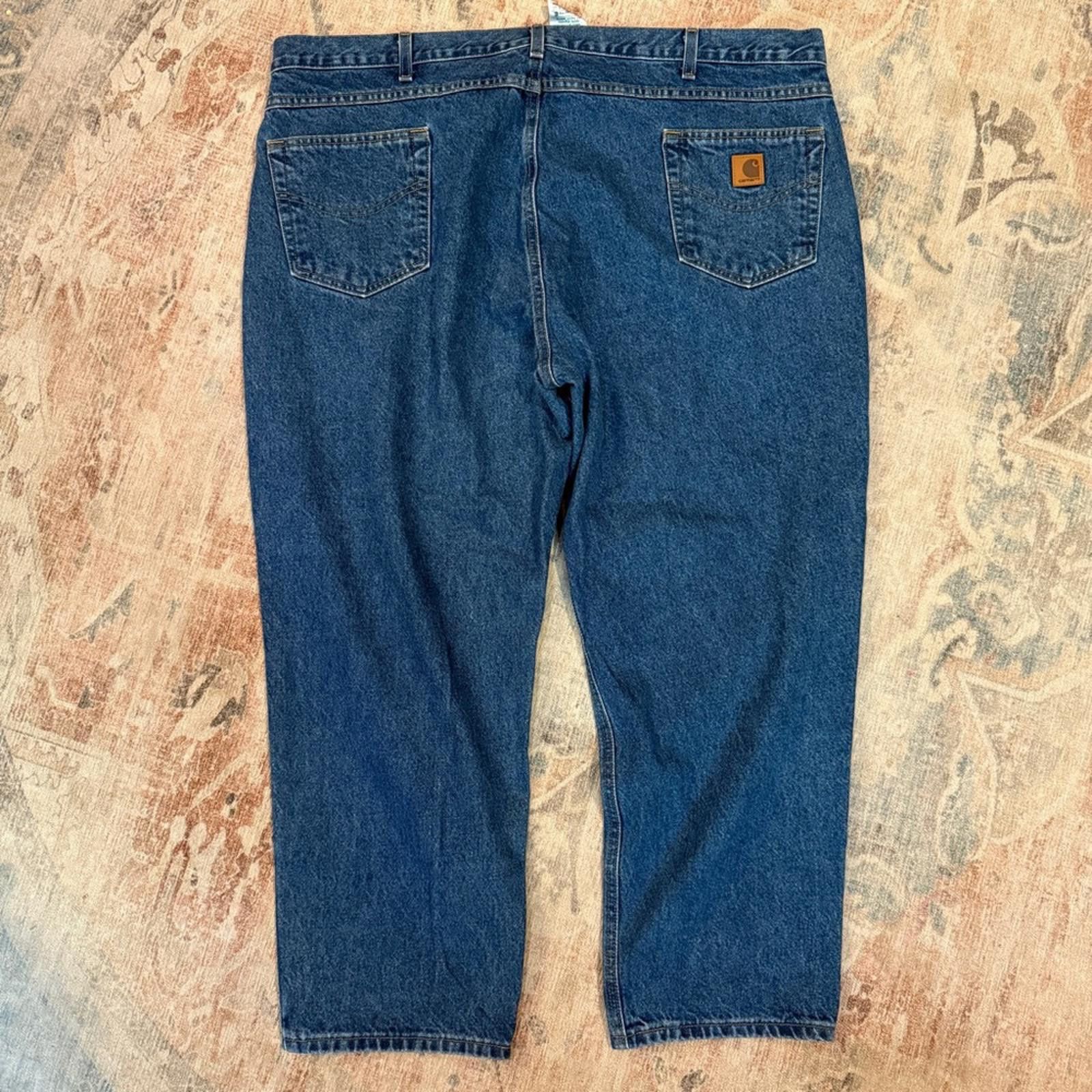 Carhartt Carhartt Men's Relaxed Fit Denim Blue Jeans – 46x28 Size US 44 / EU 60 - 2 Thumbnail