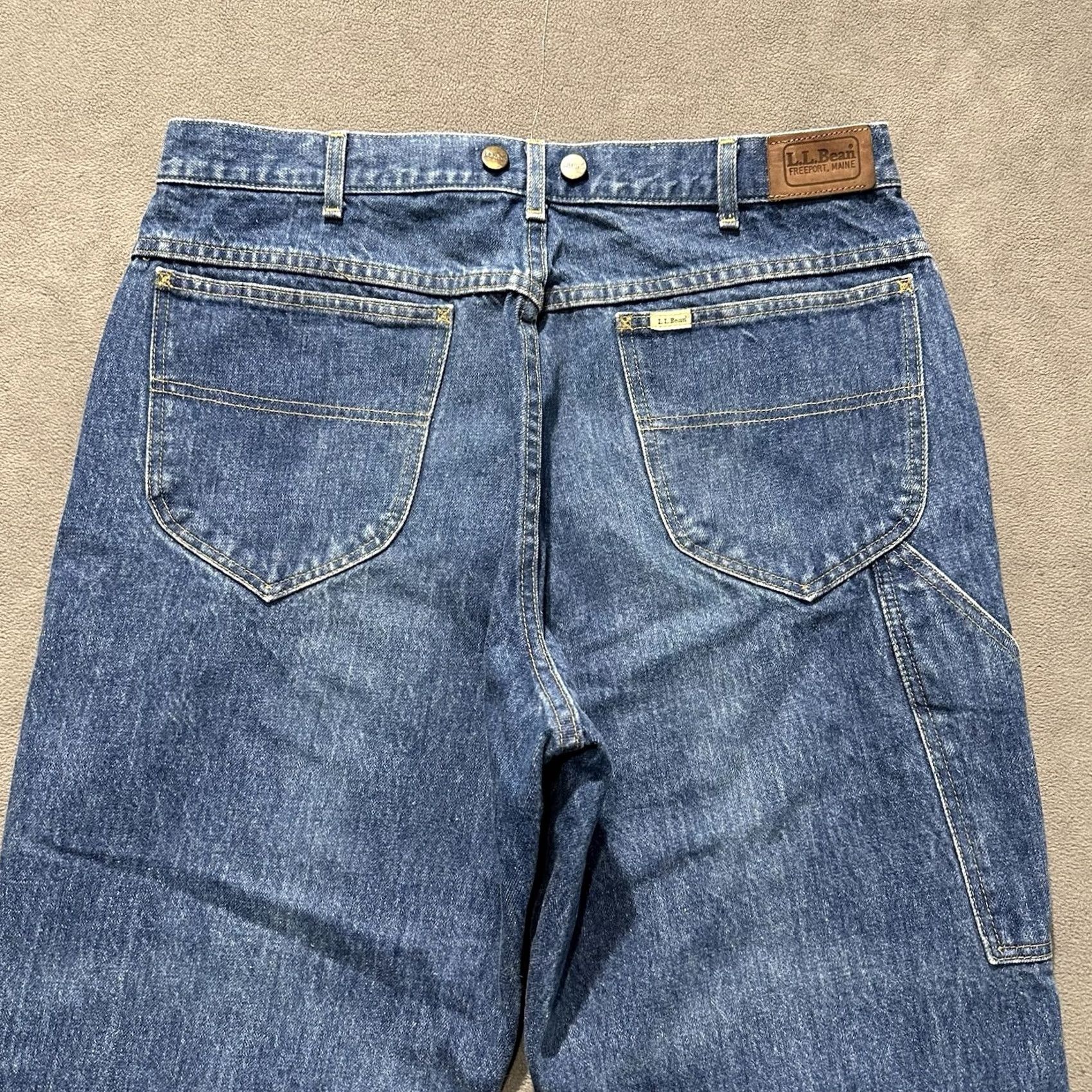 Vintage VINTAGE L.L. Bean West Branch Jeans Mens 38x34 Denim Blue Button Fly Union USA EUC 5-Pocket Workwear USA 80s Mens Size US 38 / EU 54 - 4 Thumbnail