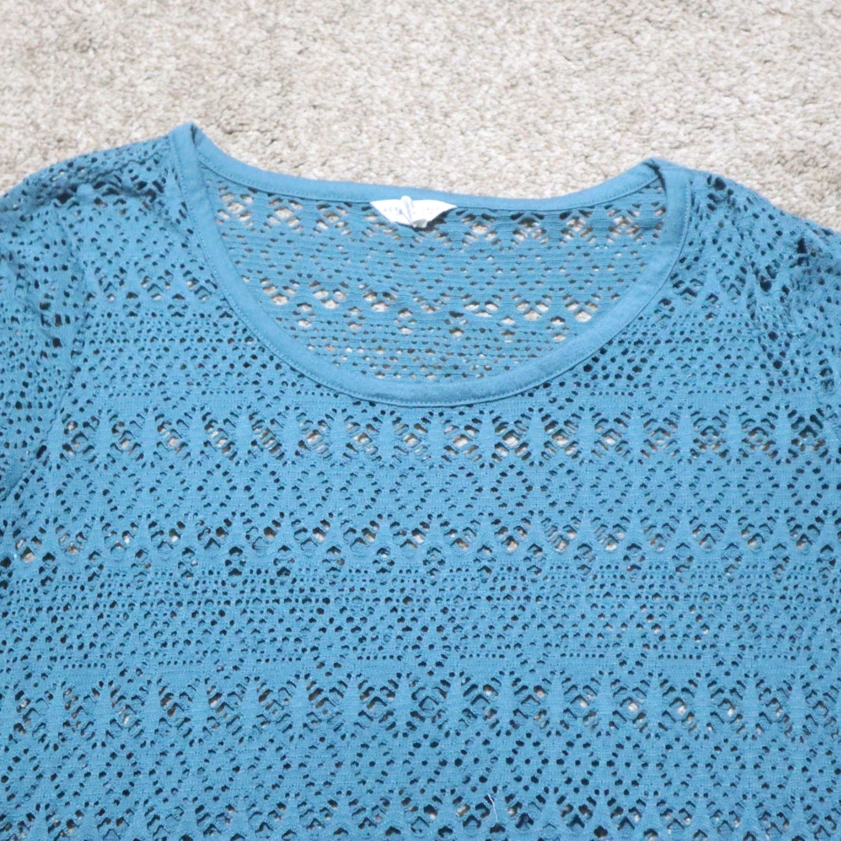 Vintage Aéropostale Lace Shirt Green Adult S Womens Small Turquoise Blue/Green Cover Size S / US 4 / IT 40 - 2 Thumbnail