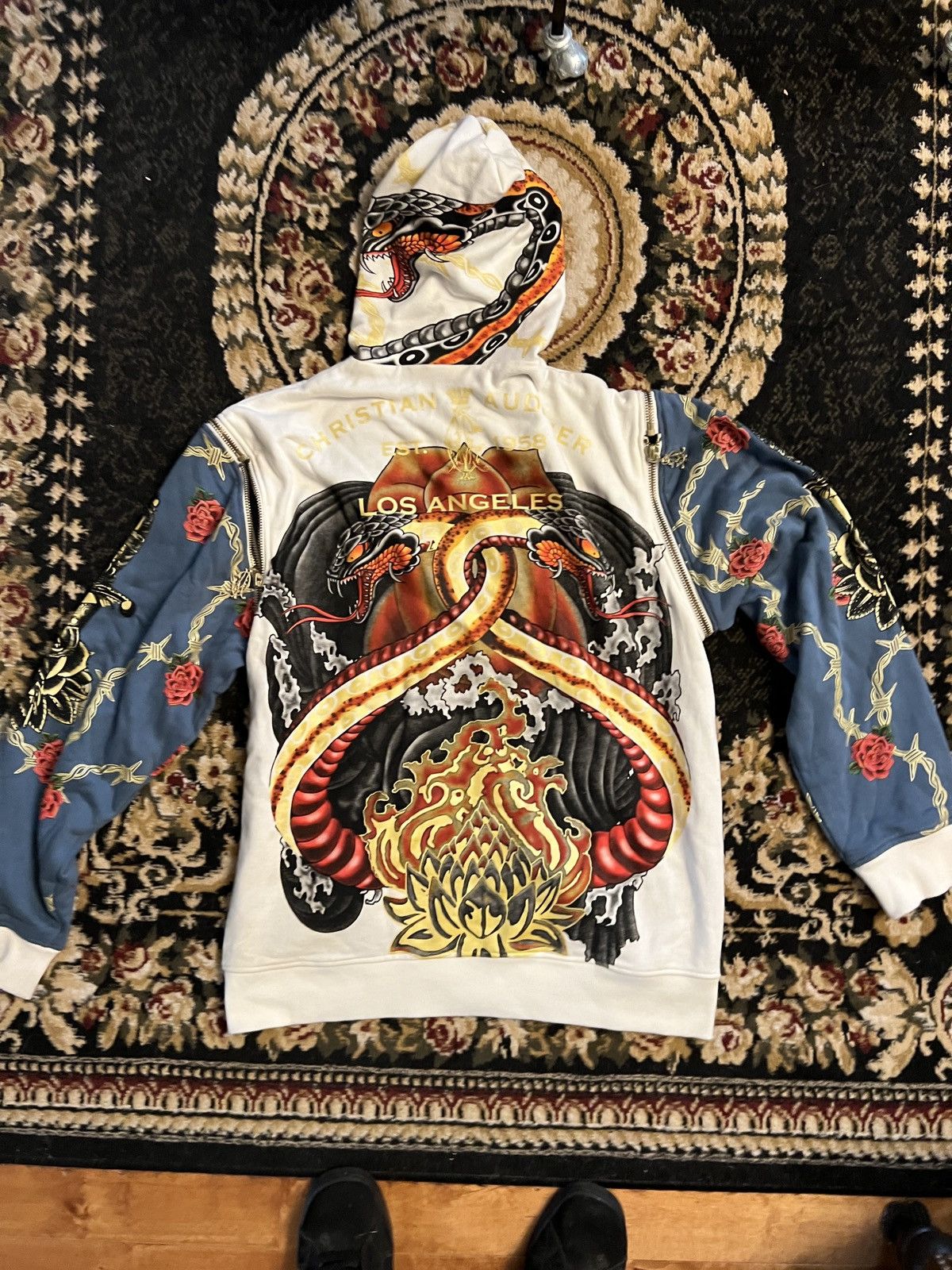 Christian Audigier CRAZY Christian Audigier Zip Up with Zipper Arms Size US XXL / EU 58 / 5 - 4 Thumbnail