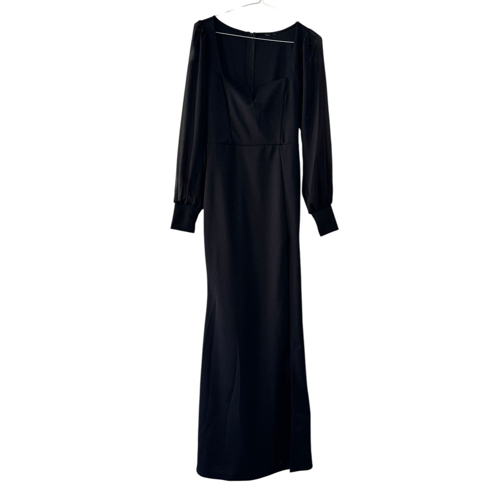 Other WINDSOR Veronica Front Slit Crepe Formal Dress Elegant Black Size XS / US 0-2 / IT 36-38 - 3 Thumbnail