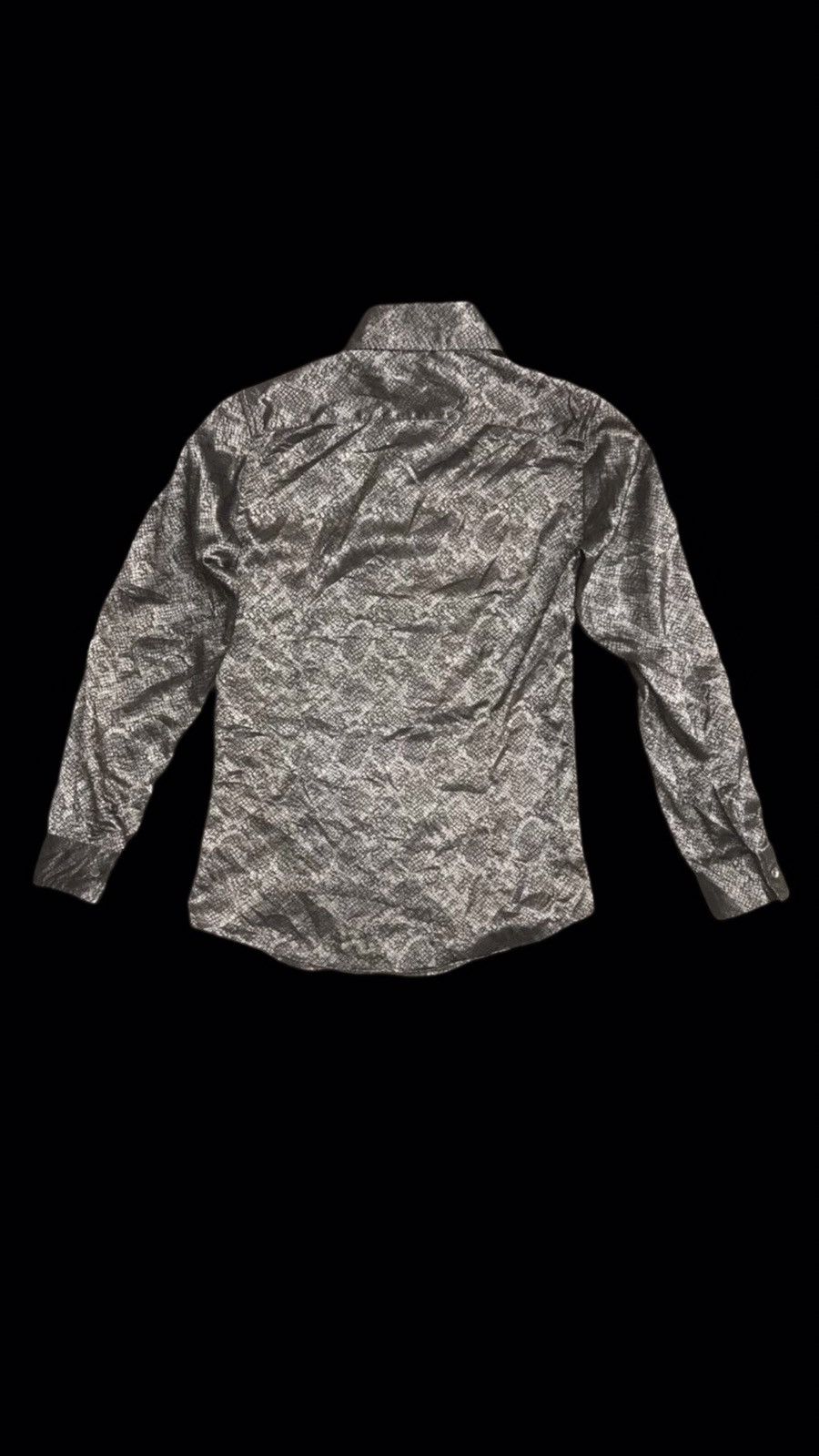 Japanese Brand TORNADO MART Metallic Snakeskin Skinny Fit Shirt Size L / US 10 / IT 46 - 2 Thumbnail