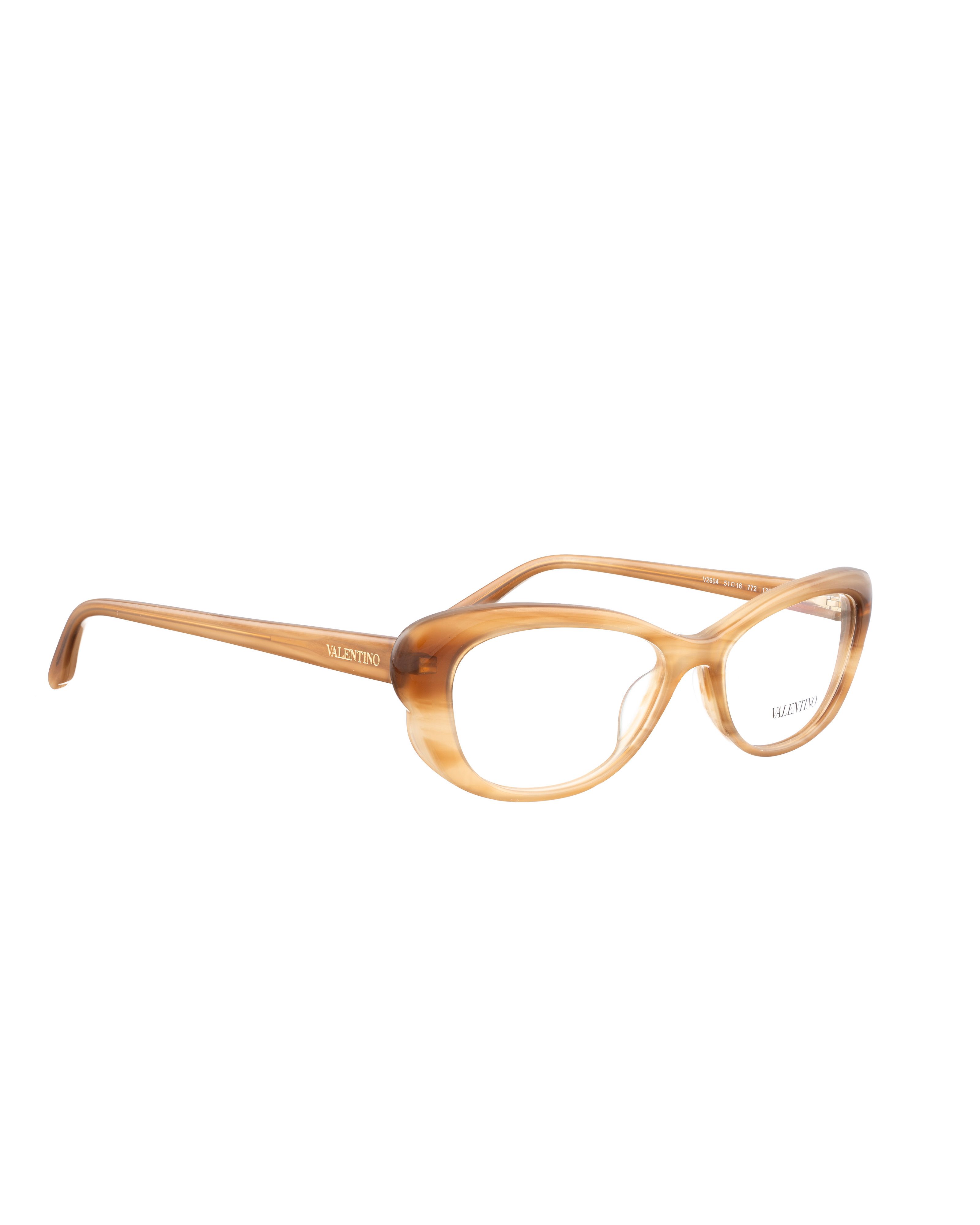 Valentino Valentino 00s Cream Brown Cat Eye Glasses Size ONE SIZE - 1 Thumbnail
