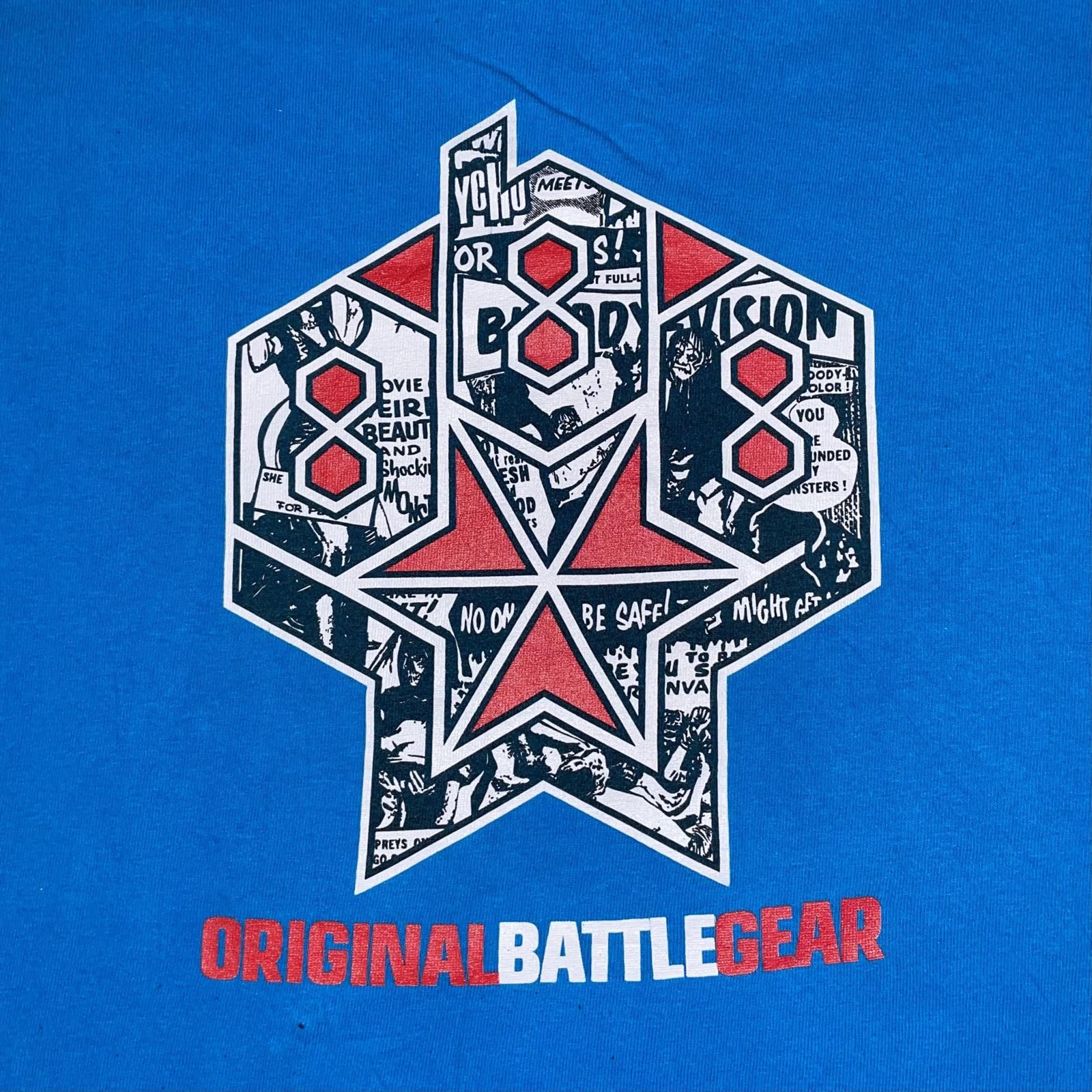 Designer Original Battle Gear 90s Blue Skull T-Shirt XL Size US XL / EU 56 / 4 - 4 Thumbnail