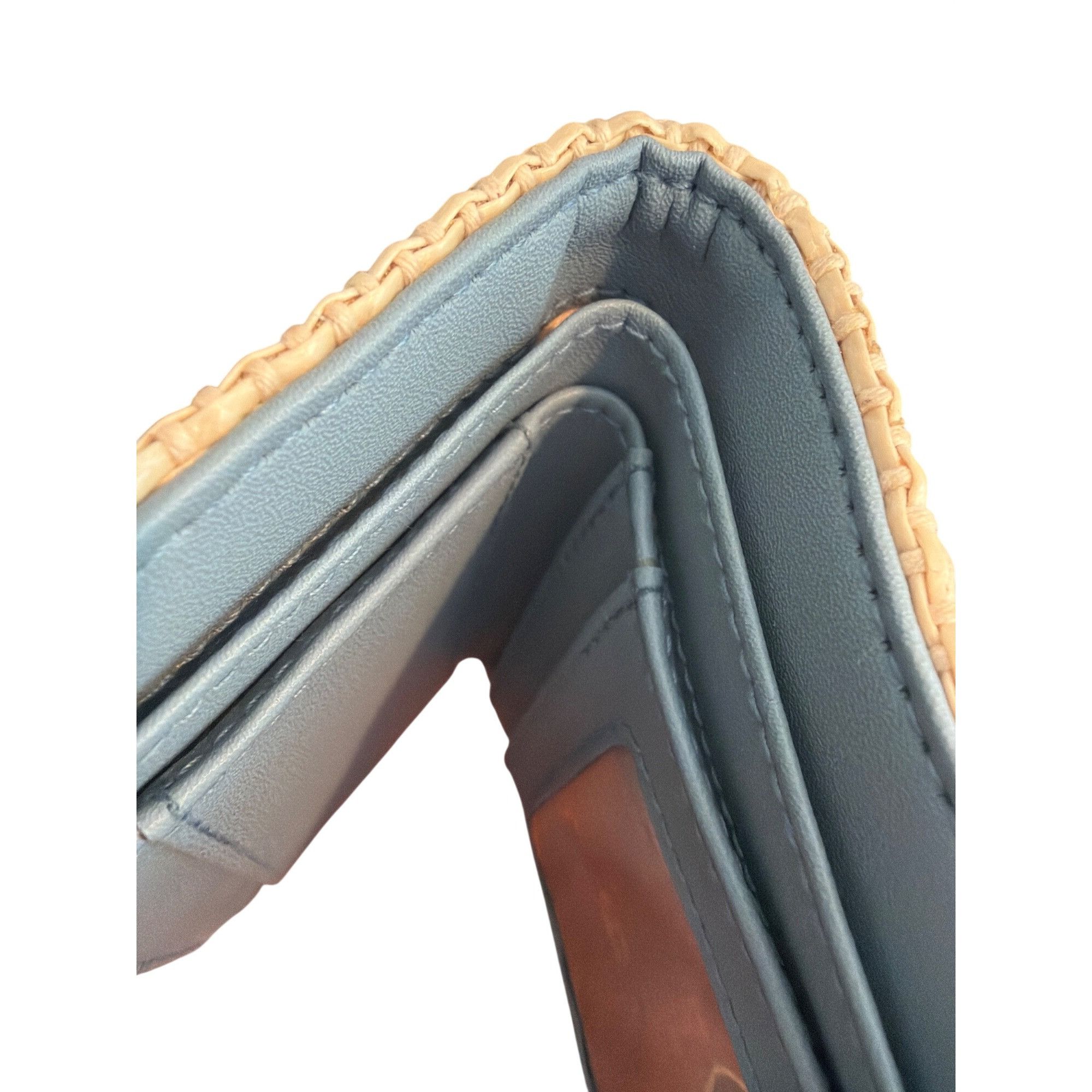 Etienne Aigner Etienne Aigner Woven Straw Blue Faux Leather BiFold Wallet L Size ONE SIZE - 7 Thumbnail
