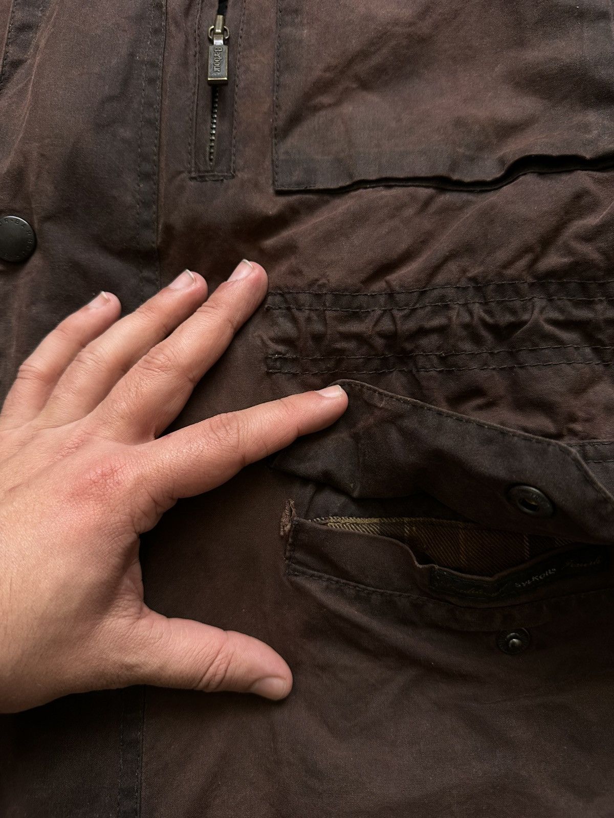 Barbour Vintage Barbour A357 Sapper Waxed Cotton Jacket Size US XL / EU 56 / 4 - 5 Thumbnail