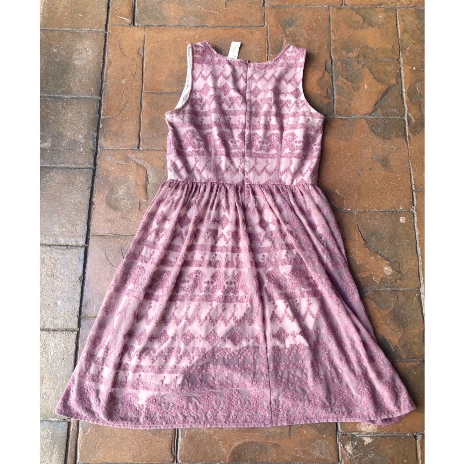 Vintage Sundance Mauve Pink Lace Overlay A-Line Dress Womens 6 Bohemian Lace Lined Sleeveless Round Neck Pullover Short Dress Vintage: No Size M / US 6-8 / IT 42-44 - 3 Thumbnail