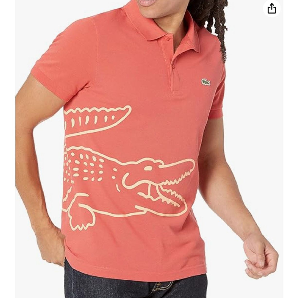 Lacoste Lacoste Men's Regular Fit Big Croc Graphic Polo Shirt 3XL Size US XXL / EU 58 / 5 - 1 Thumbnail