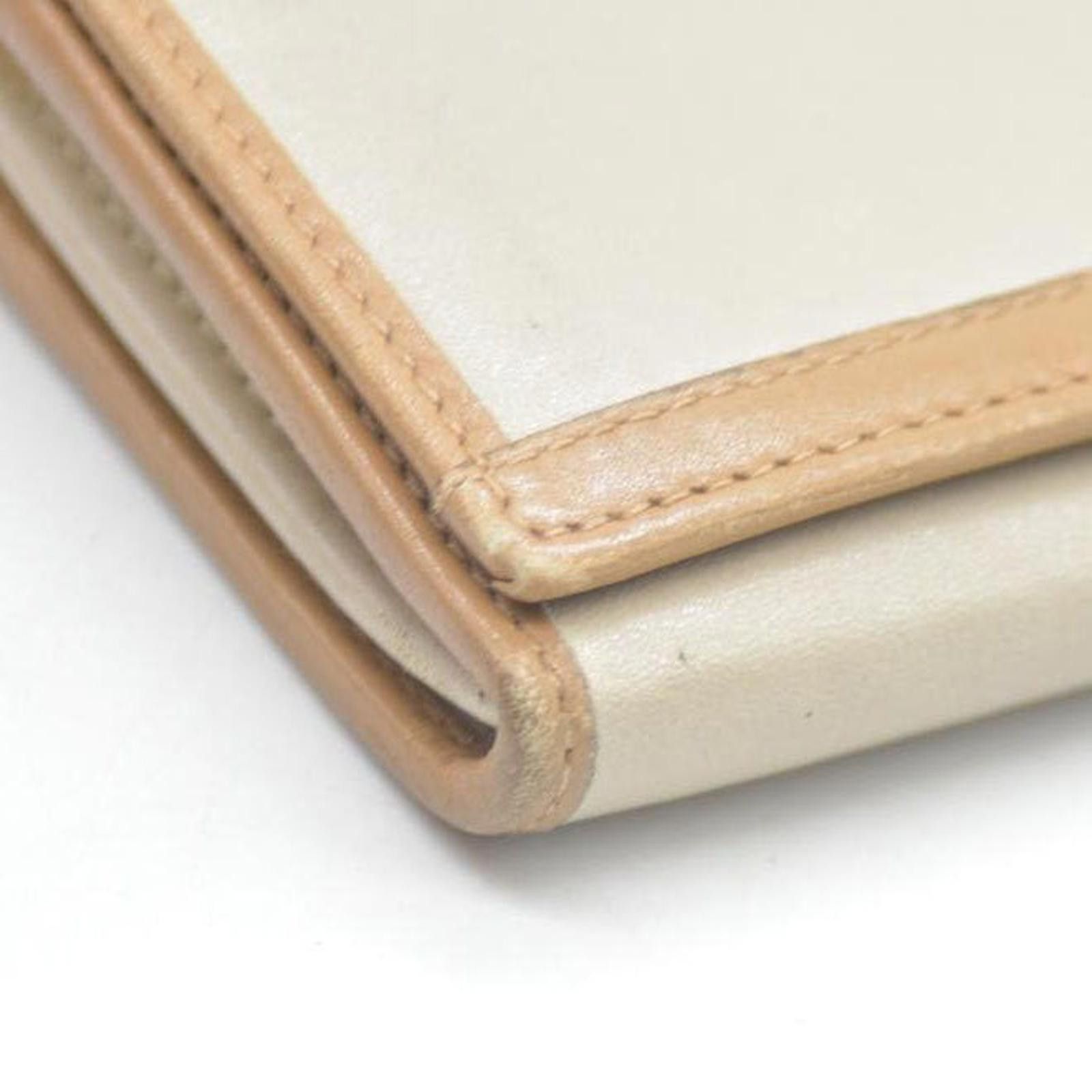 Celine CELINE Macadam Leather Long Bifold Wallet Beige Size ONE SIZE - 4 Thumbnail