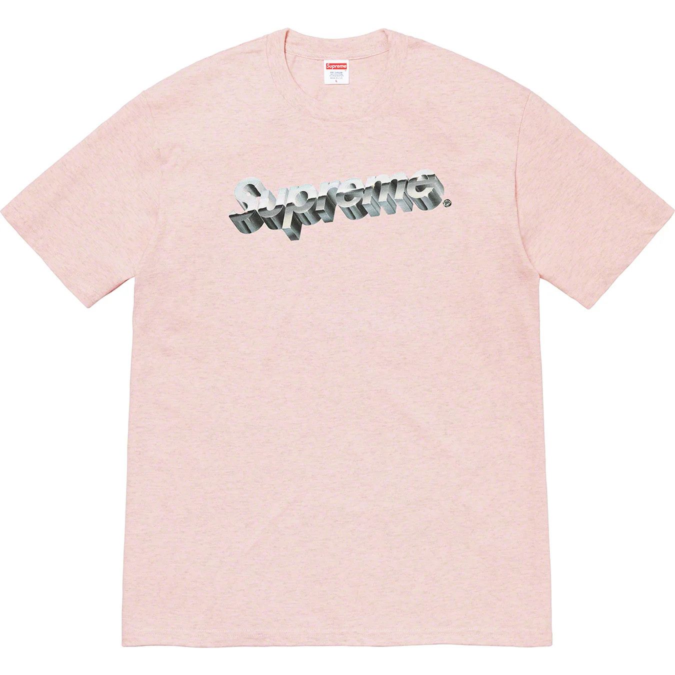 Supreme Supreme Chrome Logo Tee Heather Pink medium size | Grailed