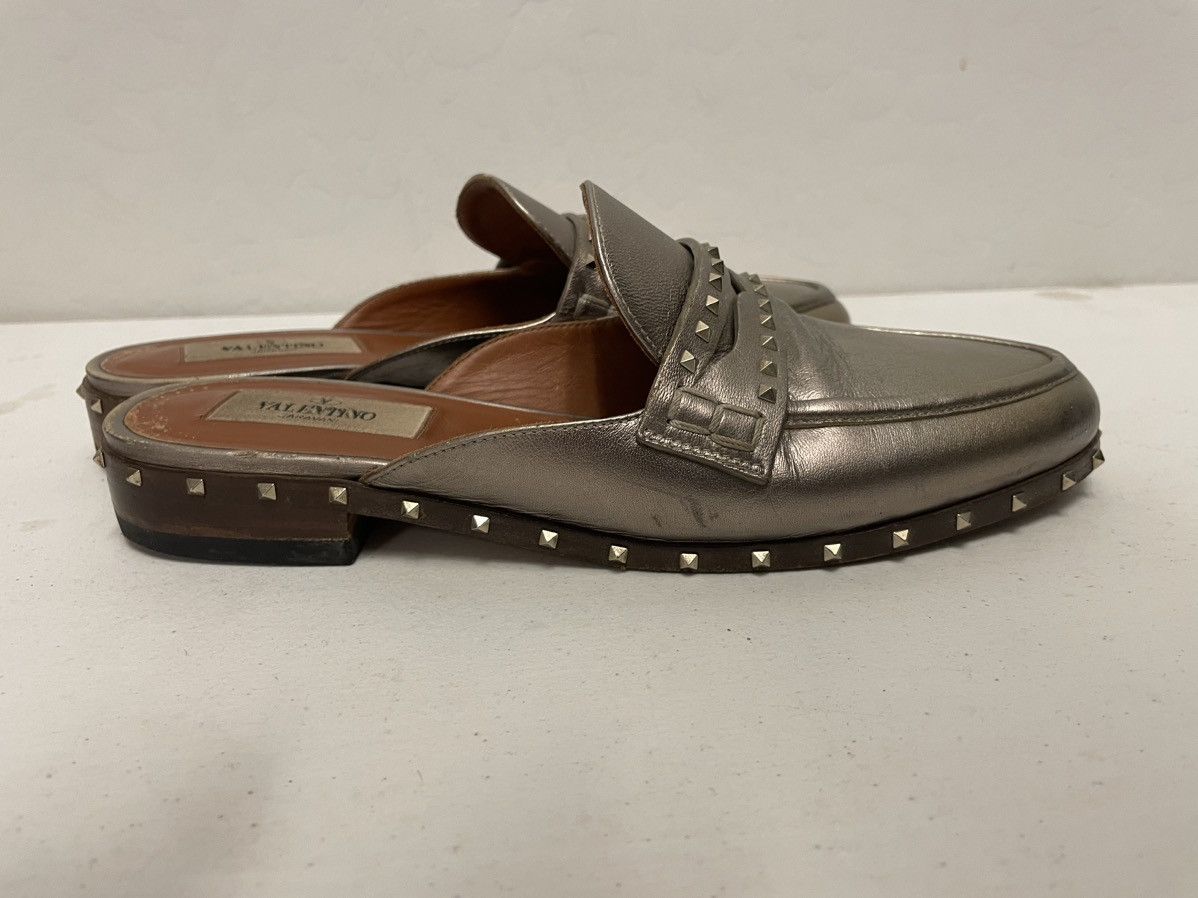 Valentino Soul Rockstud Metallic Mules Size US 6 / IT 36 - 9 Thumbnail