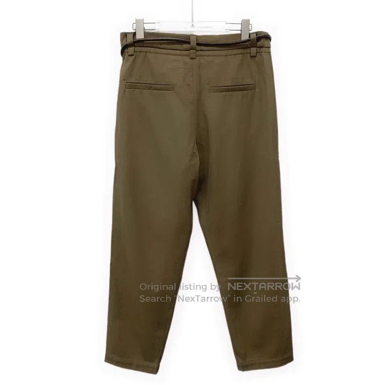 Brunello Cucinelli Brunello Cucinelli Brown wool leather belt casual trousers Size 26" / US 2 / IT 38 - 2 Thumbnail